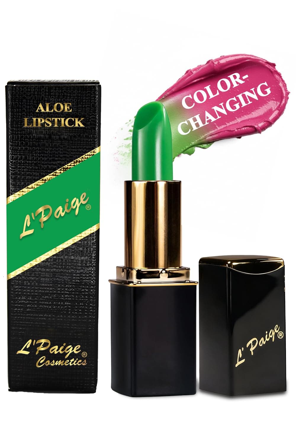 Lipstick L'Paige BASIC GREEN long-lasting mosturizing AloeVera will Change by L'Paige