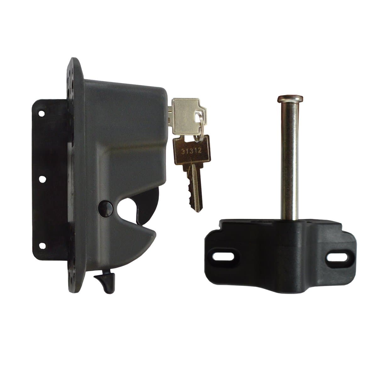 Keystone Black Nylon Polymer Key-Lockable Latch | 1 Sided | Keyed Alike | KLADV-P1-BK-KA