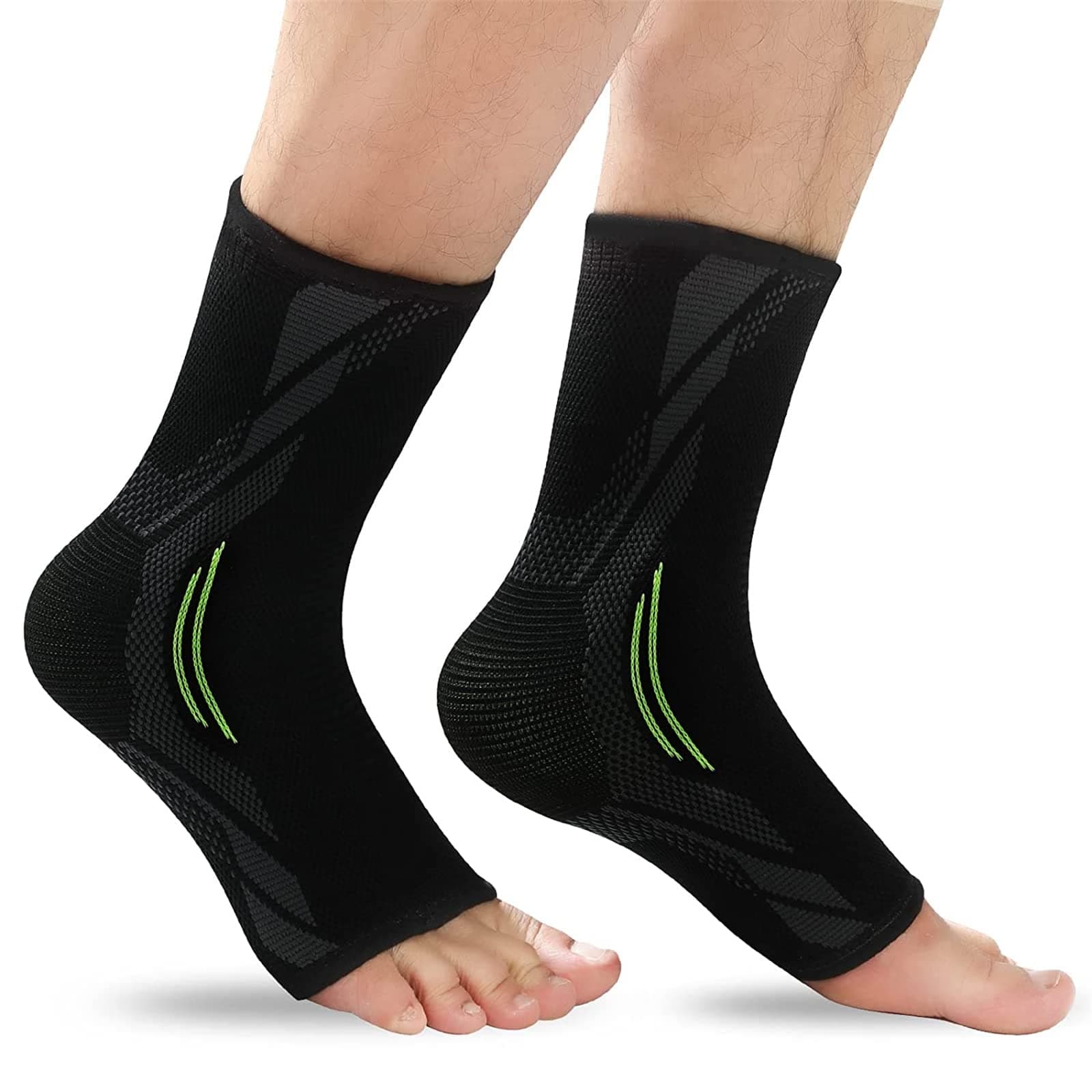 Ankle Brace Compression, 1 Pair Ankle Sleeve for Sprained Ankle, Injury Recovery, Joint Pain, Achilles Tendonitis Support, Plantar Fasciitis Sock Reduce Swelling, Heel Spur Pain (L)
