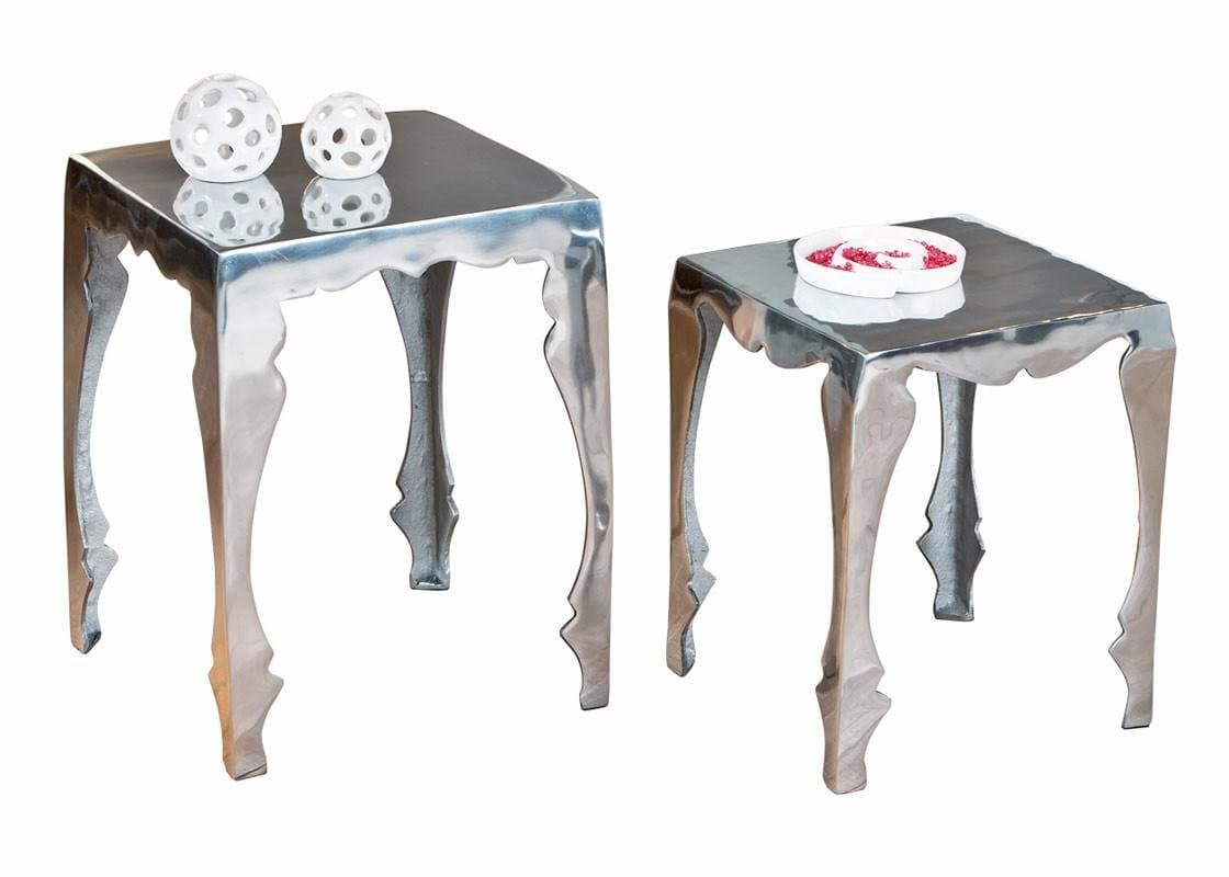 Inter Link Side Table, Metal, Silver