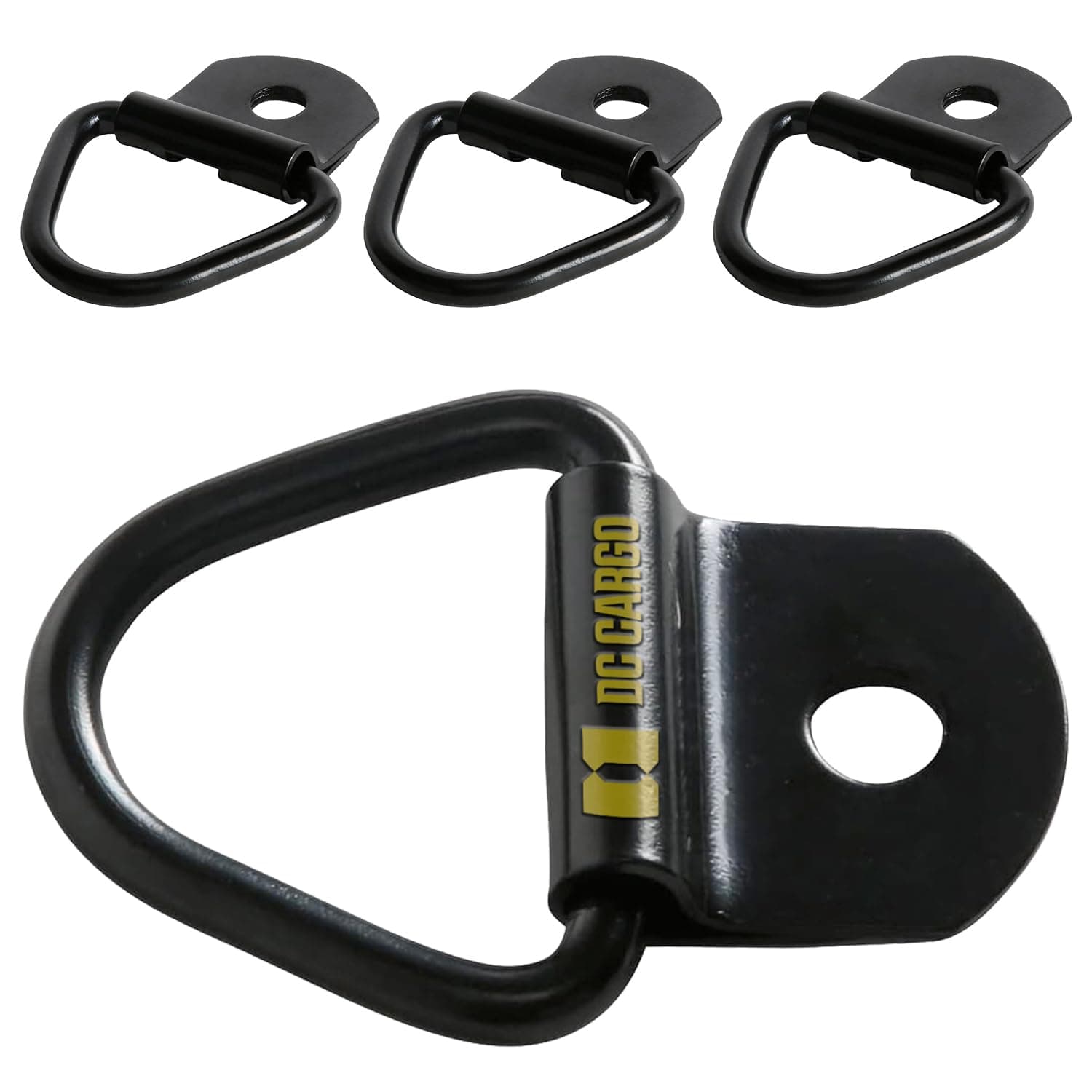 DC Cargo V-Ring Tie-Down Anchors |4 Pack | 2" Diameter Steel Bolt-on D-Rings for Cargo on Trucks, Pickups, Trailers |Flush Mount Tie-Down Anchor, Replacement for D-Ring Tie-Down w/Plastic Pan Fitting