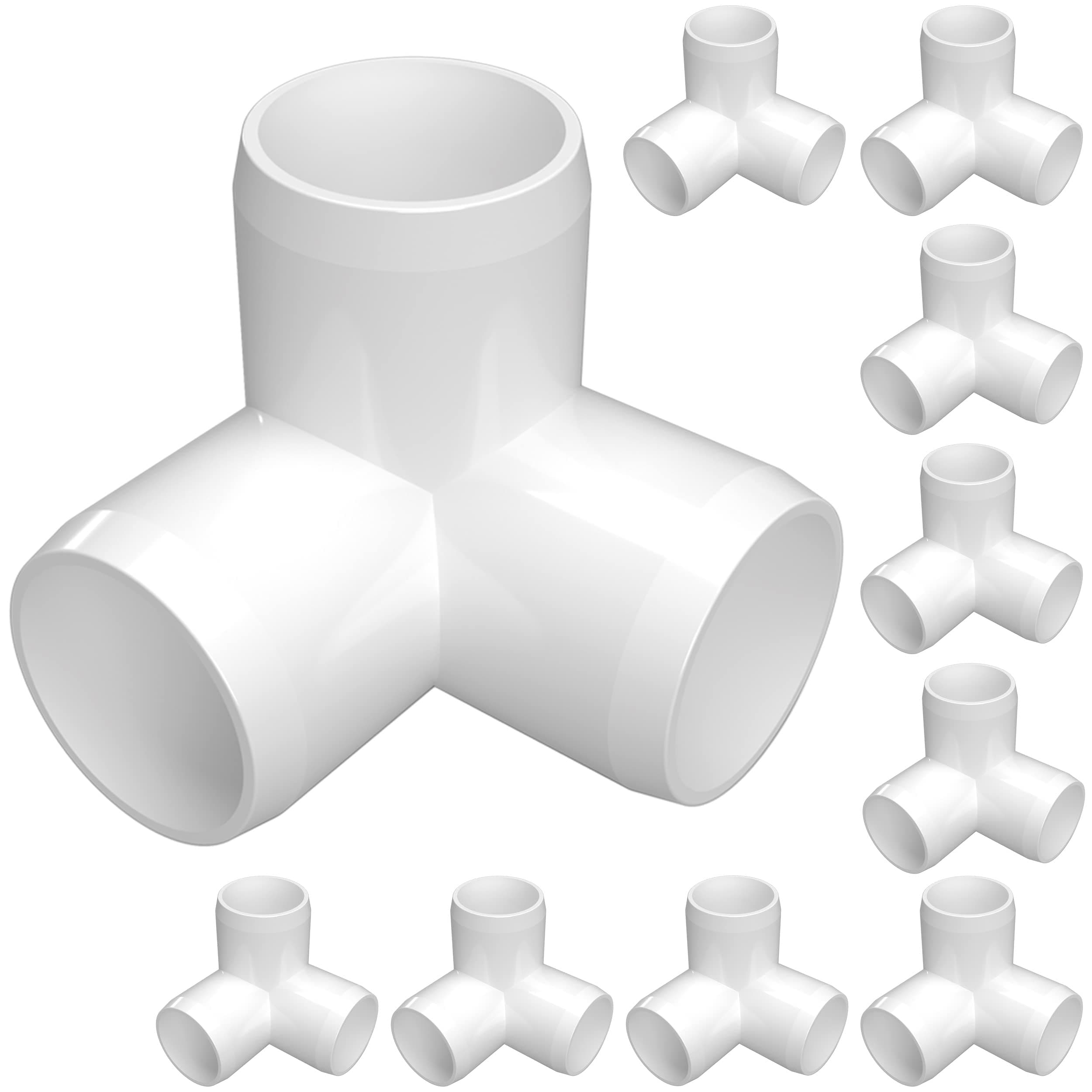 FORMUFIT1/2" Size 3-Way PVC Elbow Fitting Connector - 10-Pack - Furniture Grade