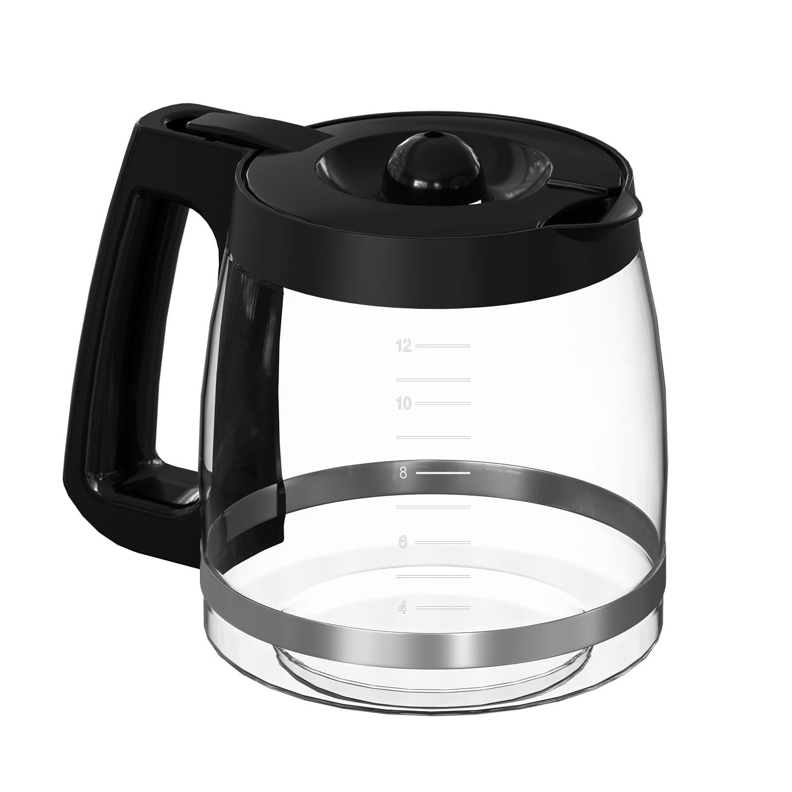 12-Cup Coffee Maker Glass Carafe Replacement Compatible with Hamilton Beach Coffee Maker Models 46310, 49980R, 49976, 49350, 49980A, 49980Z, 49983, 49618, 46300, 49966 1 Pack