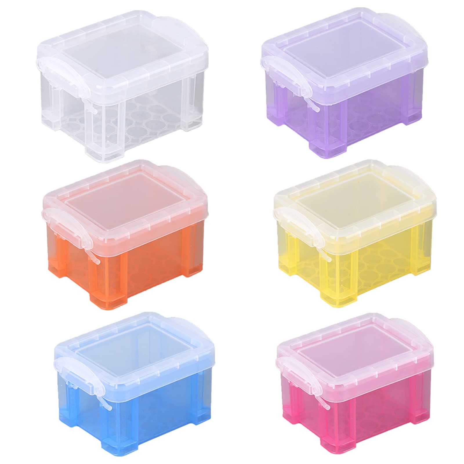 6 Pack Small Plastic Storage Box Really Useful Box Mini Storage Boxes Organiser Box With Lids (8.5*6.5*5CM/3.34*2.6*2inch)