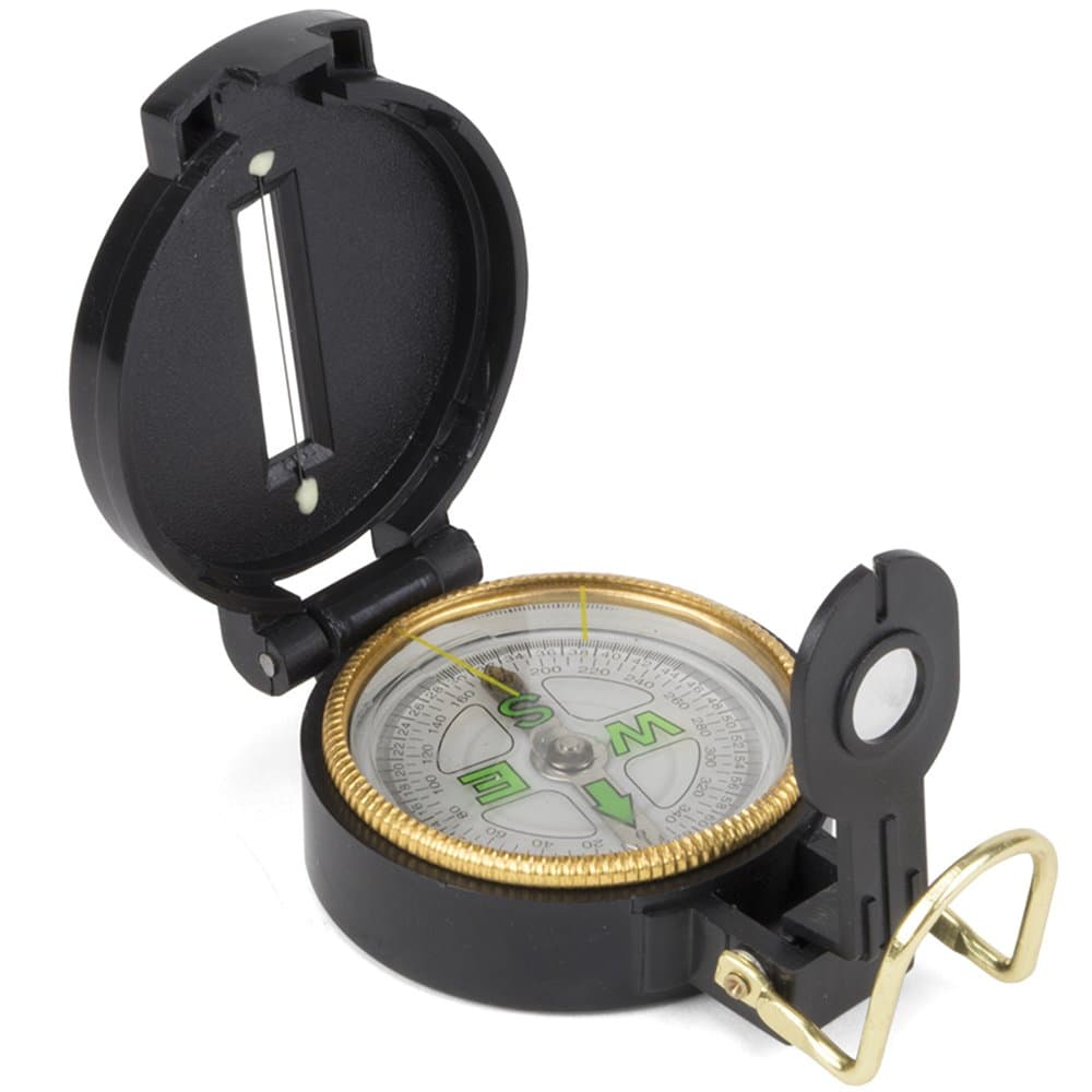 Lensatic Folding Pocket Compass by Grizzly Peak