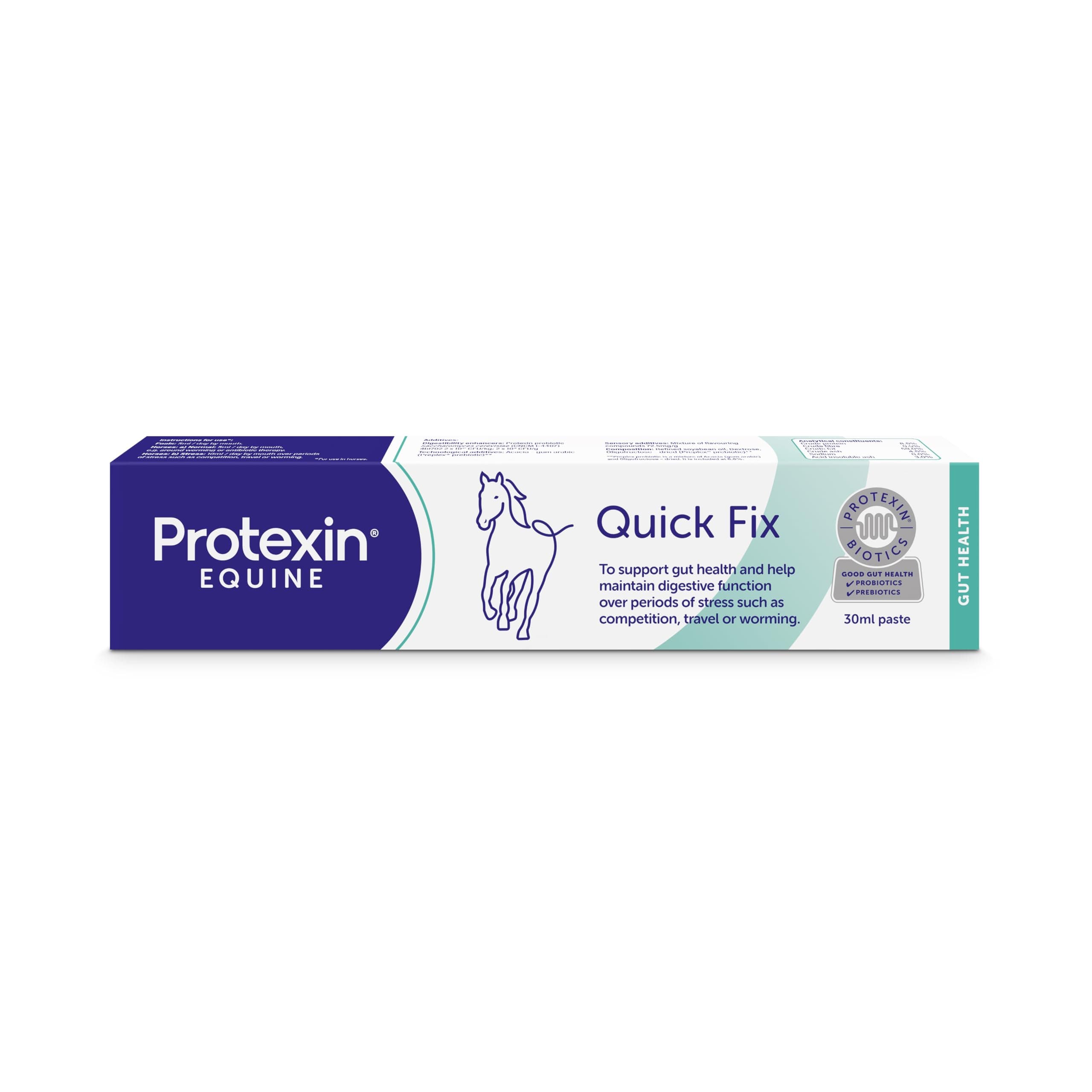 Protexin Equine Quick Fix for Horses & Ponies – Rapid Digestive Support Paste with Probiotics – Helps Settle Digestive Disturbances & Support Gut Flora – Peppermint Flavour – 30ml Syringe