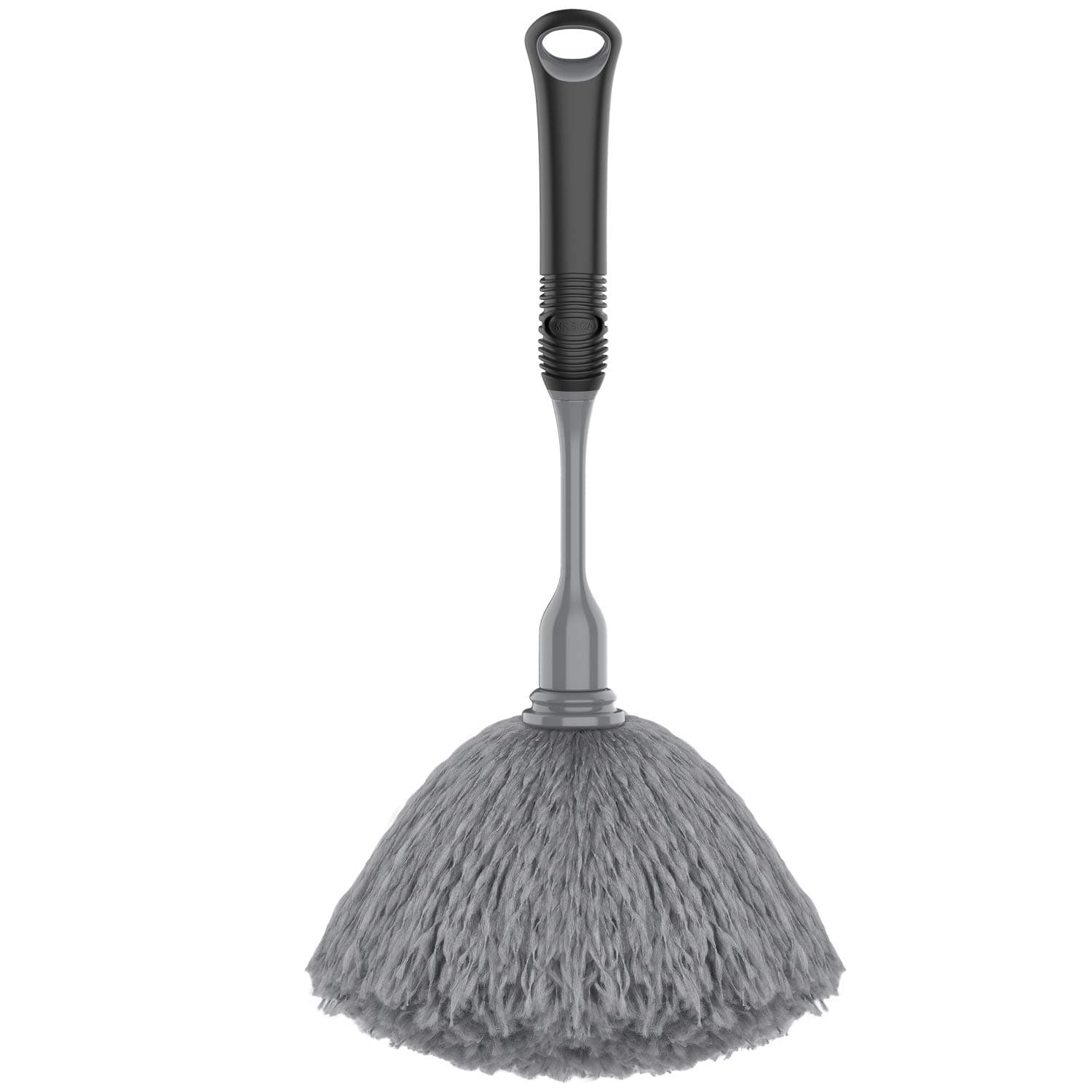 - MR.SIGA Microfiber Delicate Duster, Comfortable Non Slip Handle, Detachable Washable Duster Head, Gray & Black