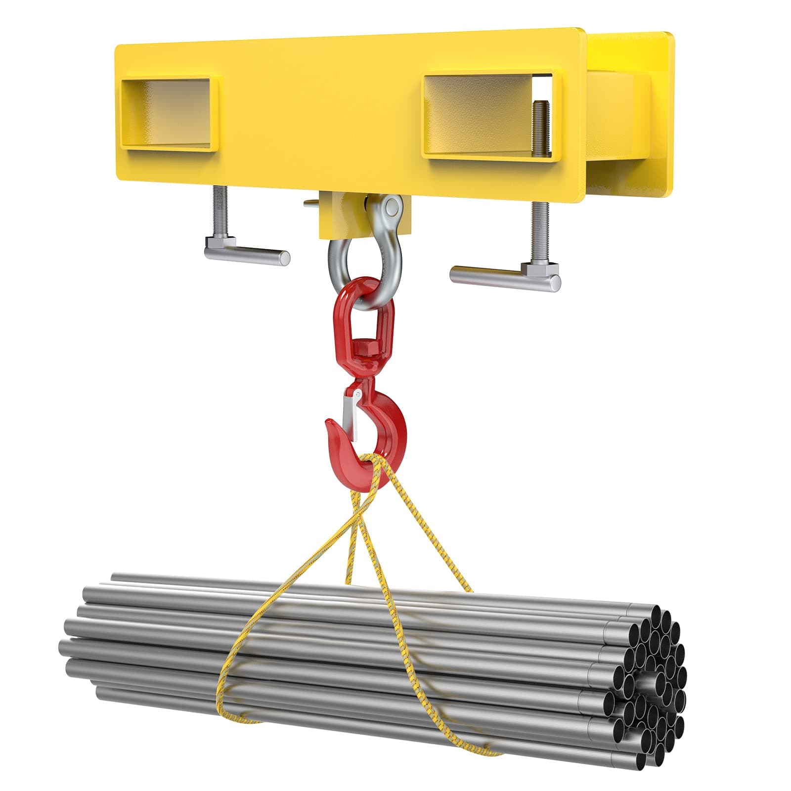 Yellow Forklift Lifting Hook, 4800lbs Forklift Mobile Crane Hook Forklift Lifting Hoist Swivel Hook Fork Lifting Attachment
