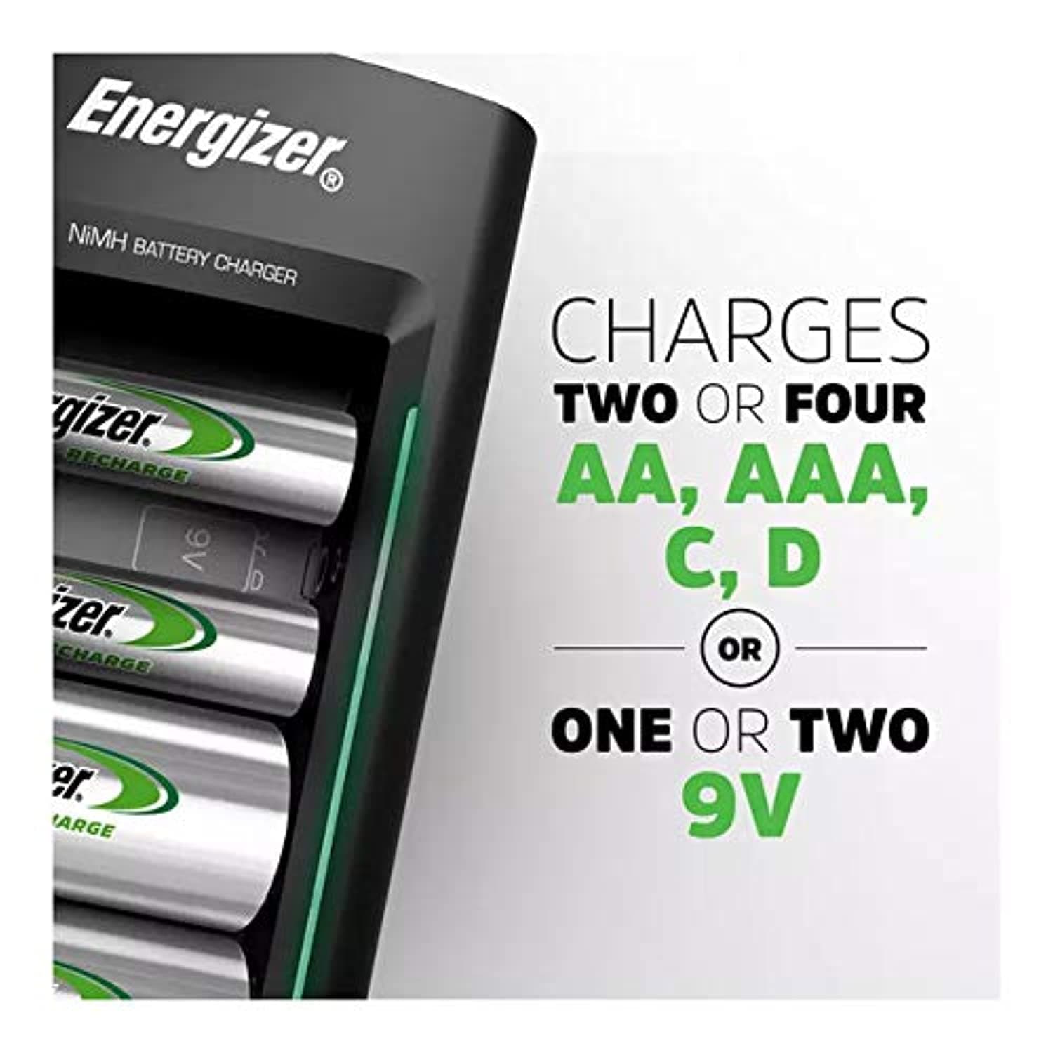 Charger Universal for AA/AAA/C/D/9V Rechargeable Batteries