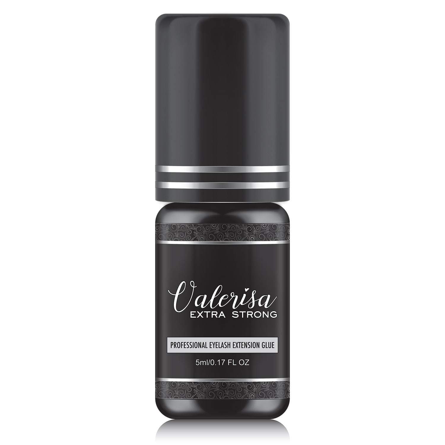 Valerisa EXTRA STRONG Eyelash Extension Glue/New Generation / 1~2 Sec Drying Time/Long Lasting 7~8 Weeks/Professional Use Black Adhesive for Individual Eyelashes / 5ml