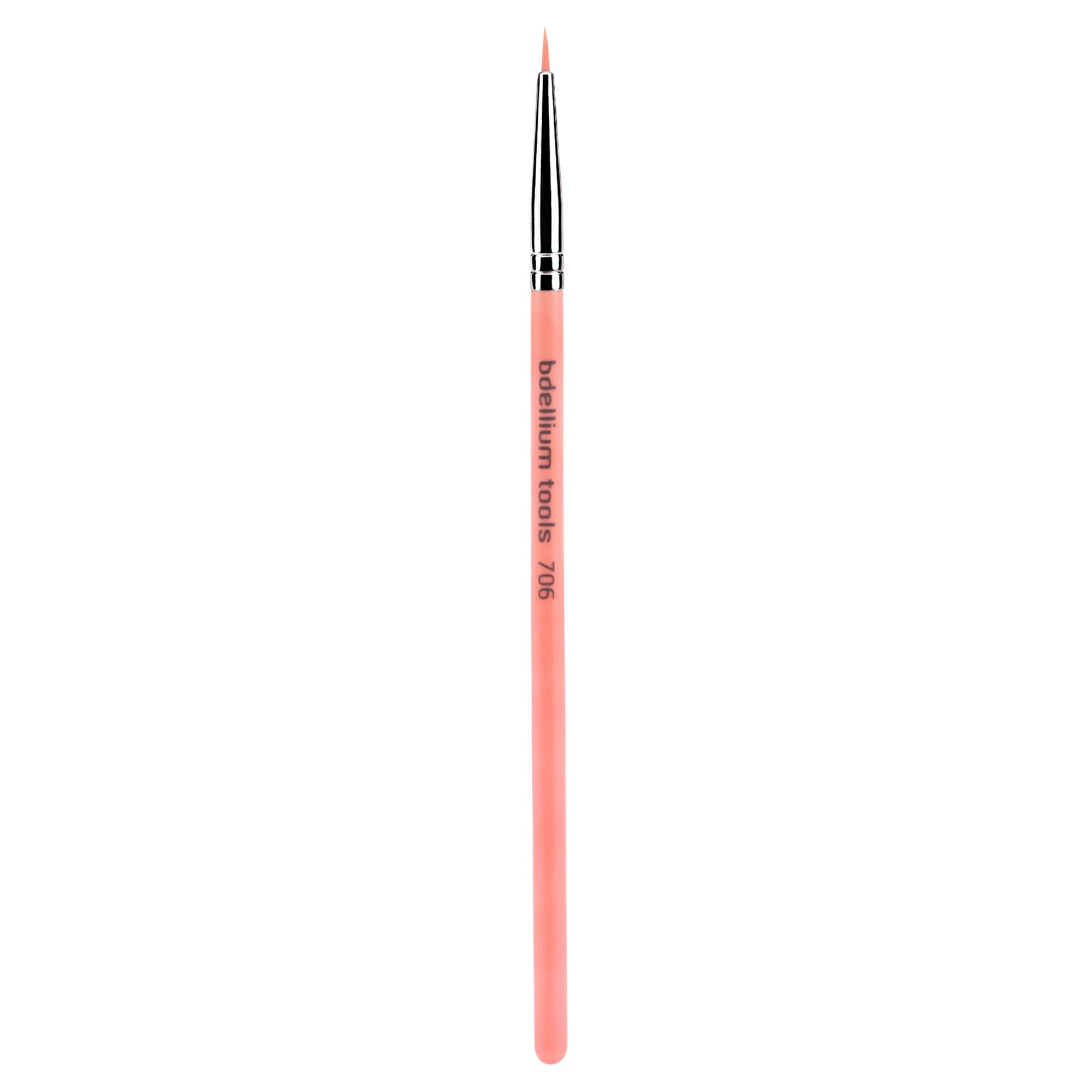 Professional Eco-Friendly Makeup Brush Pink Bambu Series with vegan synthetic bristles - Fine Point Eyeliner 706 by Bdellium Tools