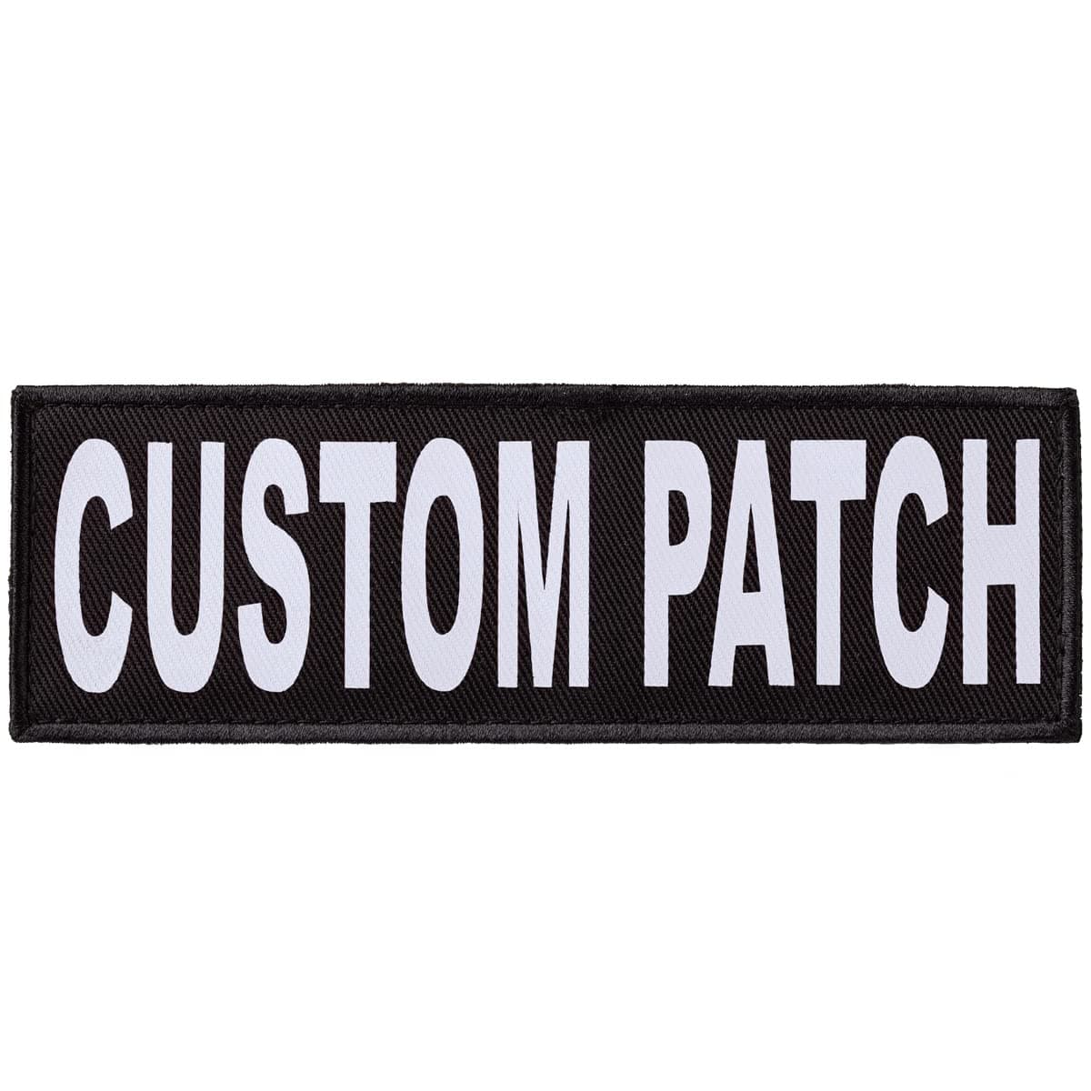 Dogline Custom Bright White Text Patch for Vest Harness Or Collar Customizable Text Personalized Patches with Hook Backing Name Service Dog in Training Emotional Support (1 Patch) - 1.5" x 4"