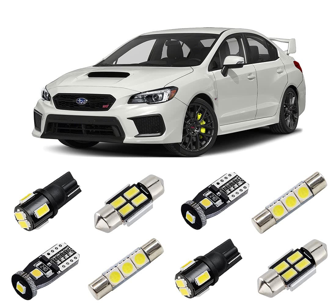 White Interior LED Lights Kit for 2004-2020 2021 2022 Subaru WRX/WRX STI/Impreza Super Bright 6000K LED Interior Light Bulbs Package + License Plate Lights and Install Tool