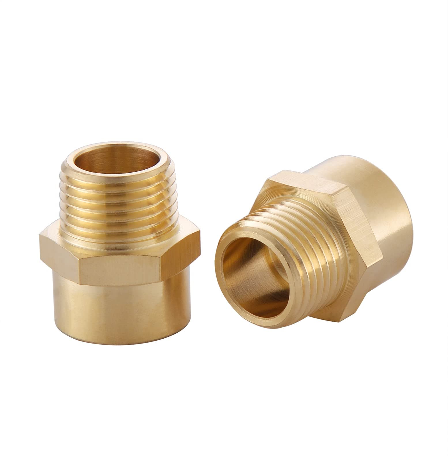 2 Pack 1/2" G (BSP) Female Thread to US 1/2" NPT Male Thread Pipe Fitting,Brass Pipe Fitting Adapter,G to NPT Adapter 1/2 Inch