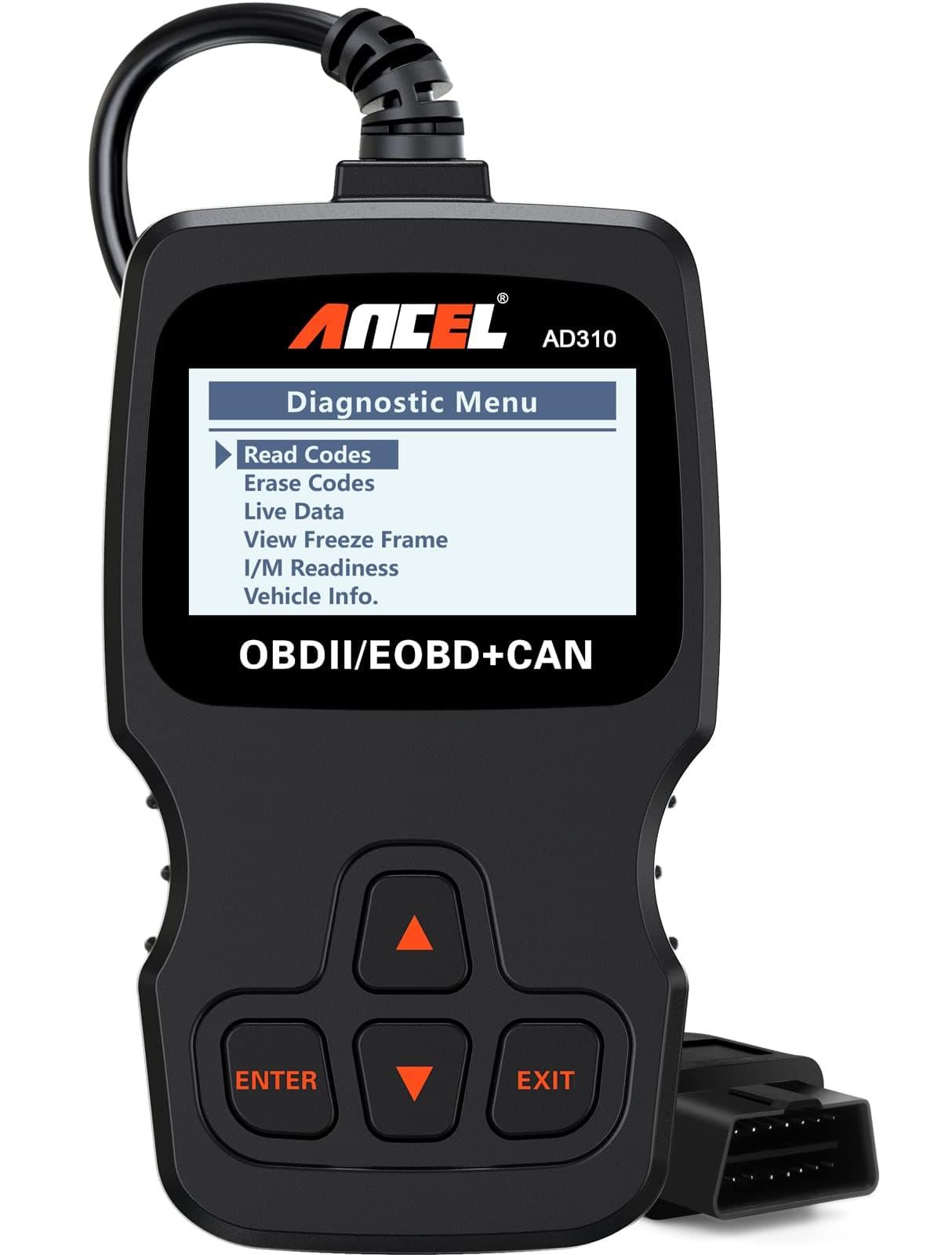ANCEL AD310 Universal OBD2 Scanner Car Engine Fault Code Reader CAN Enhanced Diagnostic Scan Tool, Read and Clear Error Codes for All OBDII Vehicles 1996+ or Newer (Classic Black)