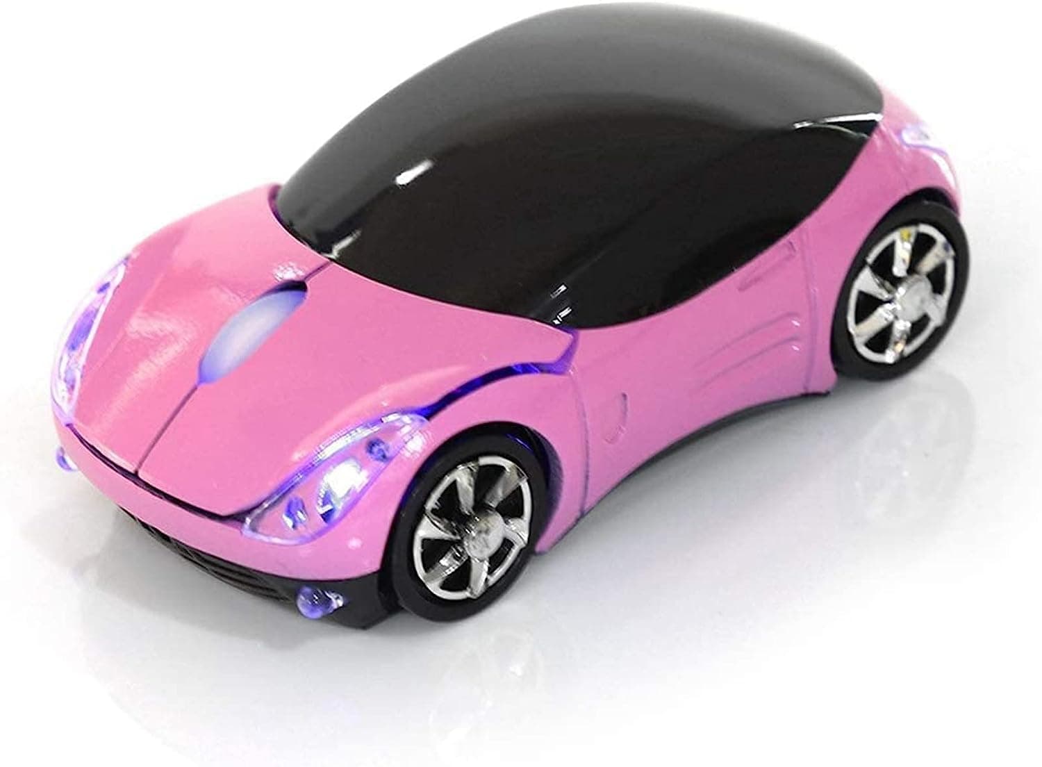 2.4G Wireless Mouse 3D Car Shape Wireless Optical Mouse with USB Receiver for PC Computer Laptop(F-car, Pink)