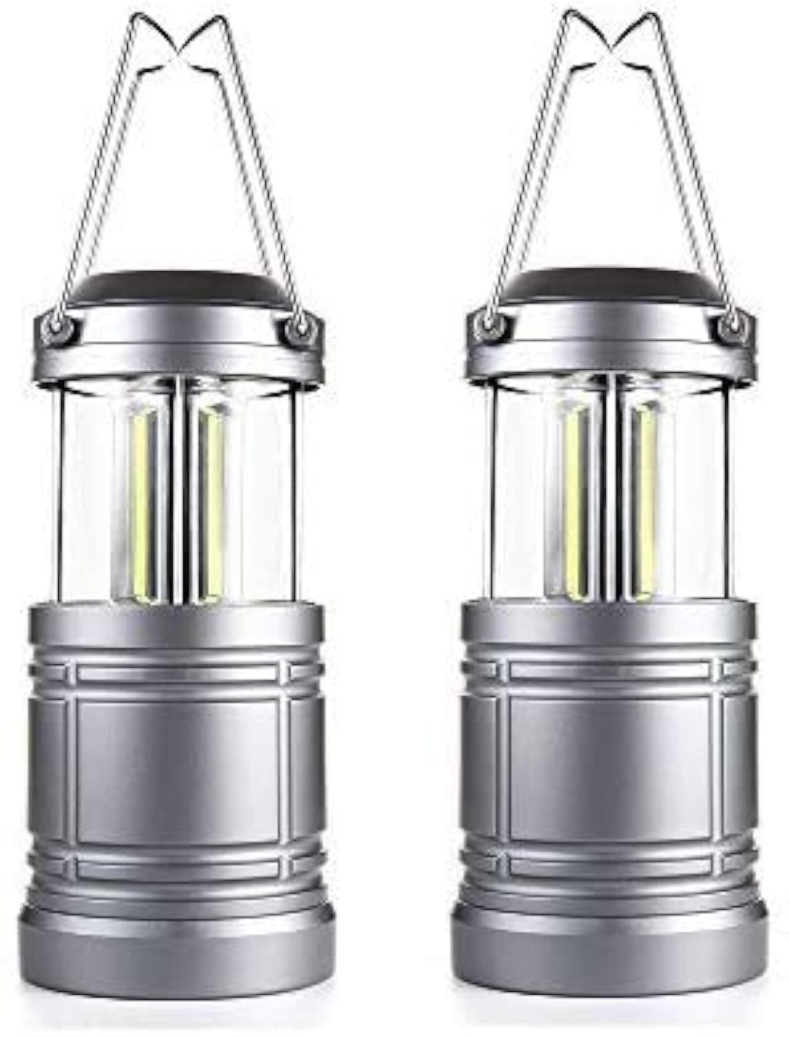 2 Pack LED Camping Lantern ,Battery Powered Hanging Lanterns - Survival Kit for Hurricane, Emergency, Storm, Power Outage
