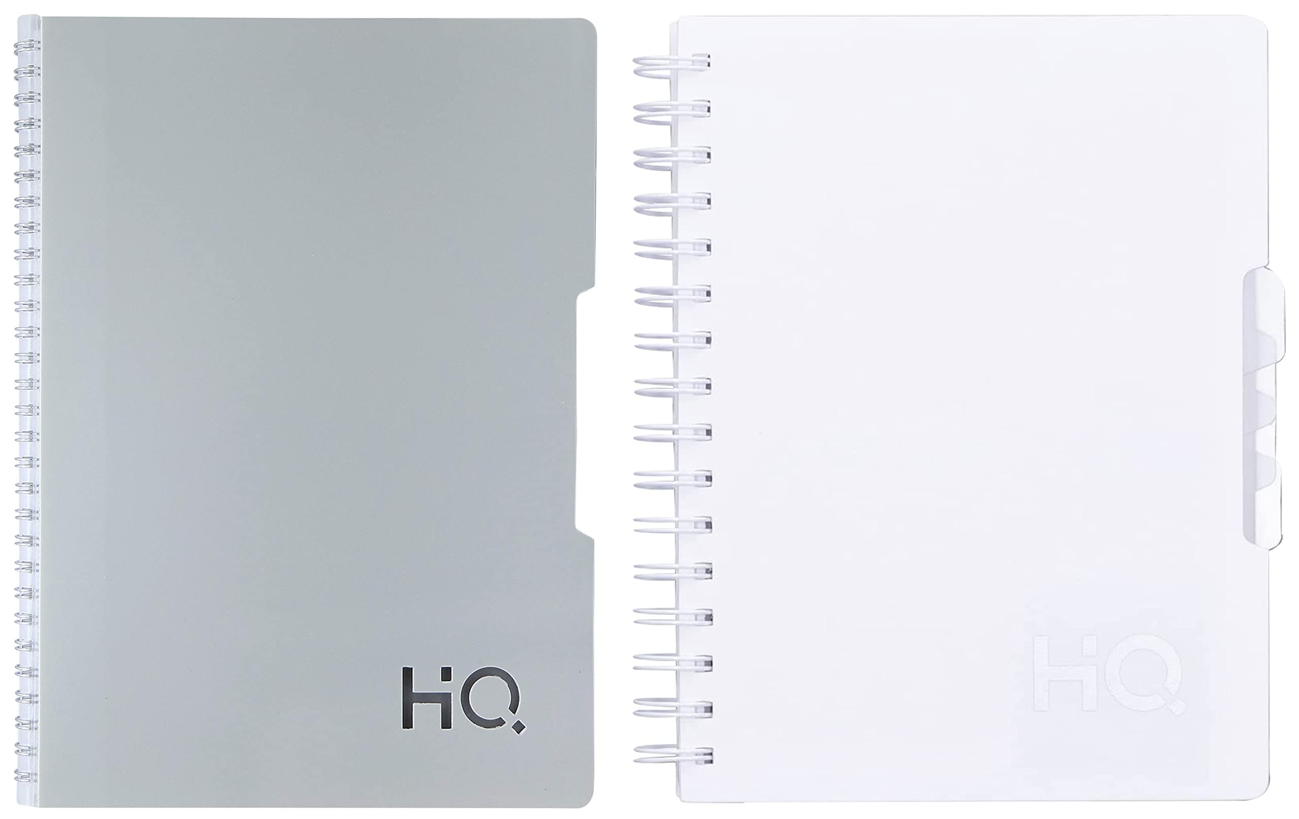 Navneet HQ - Notebook Five Subject Spiral Wiro Bound Notebook | 14.8 cm X 21 cm | 300 Pages | White