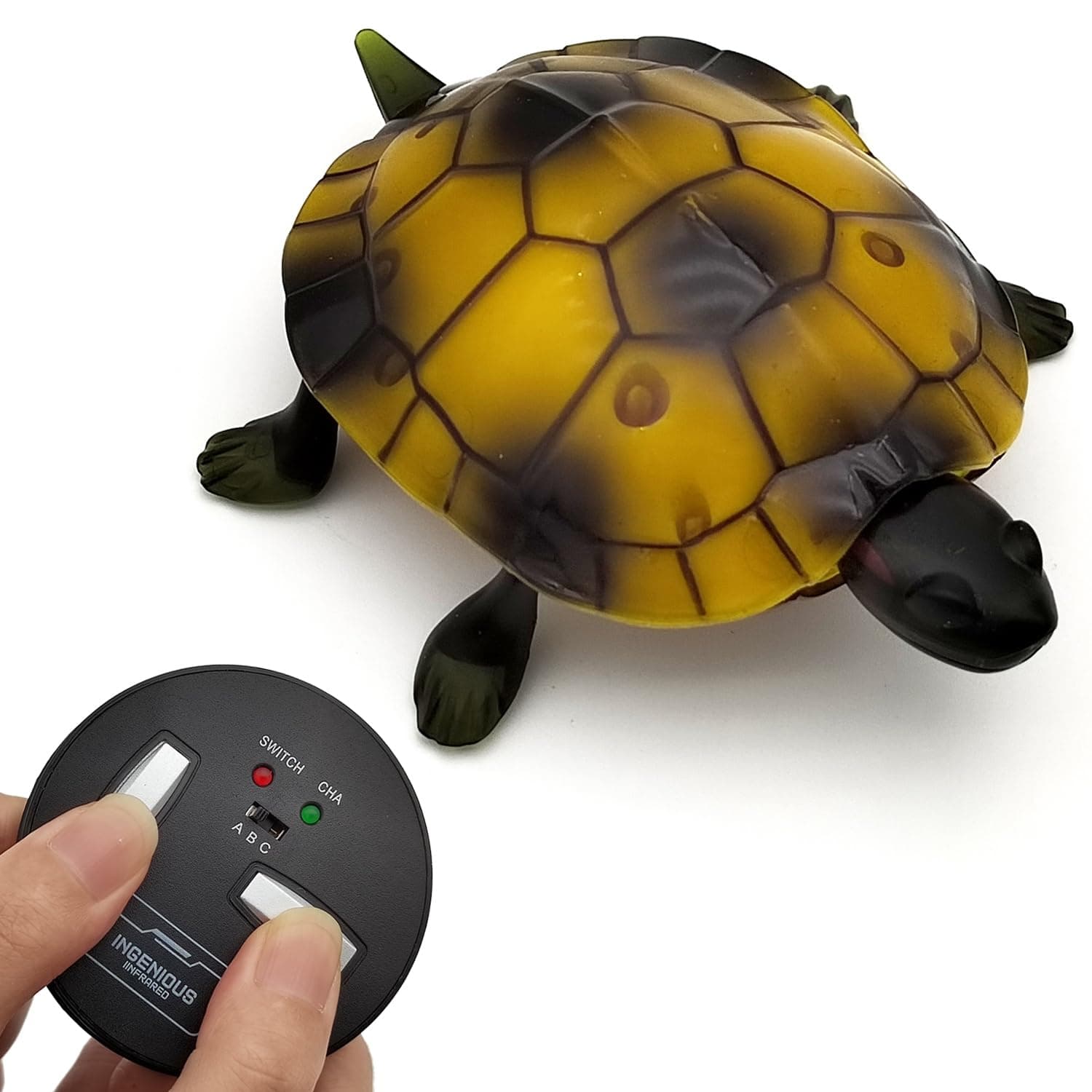 Realistic RC Turtle Toy Radio Remote Control Tortoise Crawl Simulation Electric Electronic Animal Cat Kids Birthday (Brown)