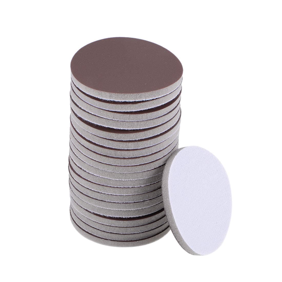 uxcell 3-Inch Sanding Sponge Hook and Loop Sanding Disc Wet/Dry for Car Wood Drywall Metal Brown Corundum 3000 Grit 20 Pcs