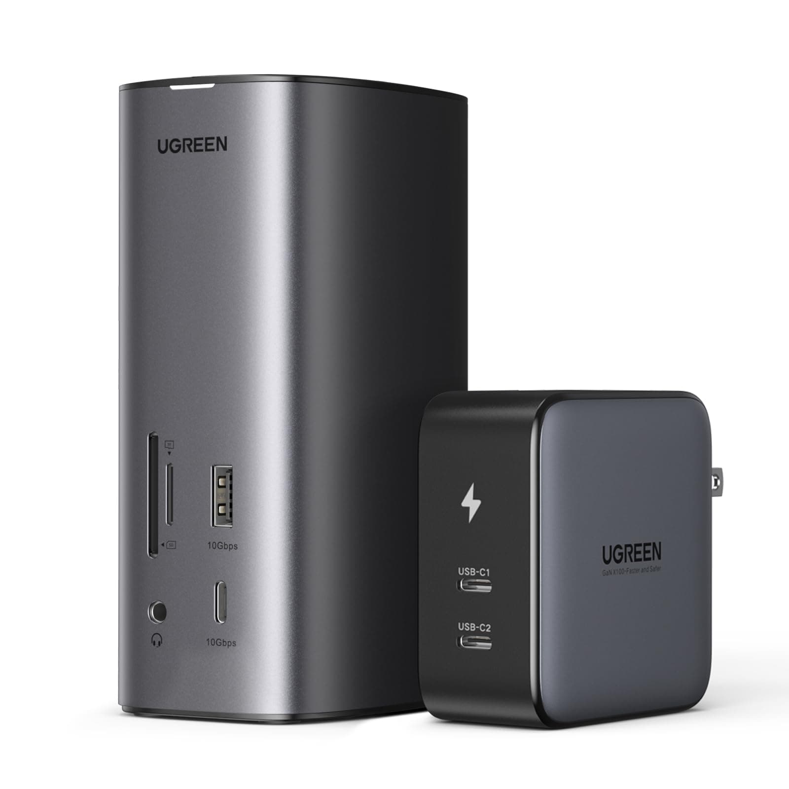 UGREEN Revodok Pro 312 12-in-1 USB C Docking Station with 100W GaN Charger, 3 Screen Expansion, MacBook 8K/4K, HDMI DP Output, 10Gbps High Speed Data Transfer, USBA 3.2+ USB C3.2 Ports, PD 100W Rapid