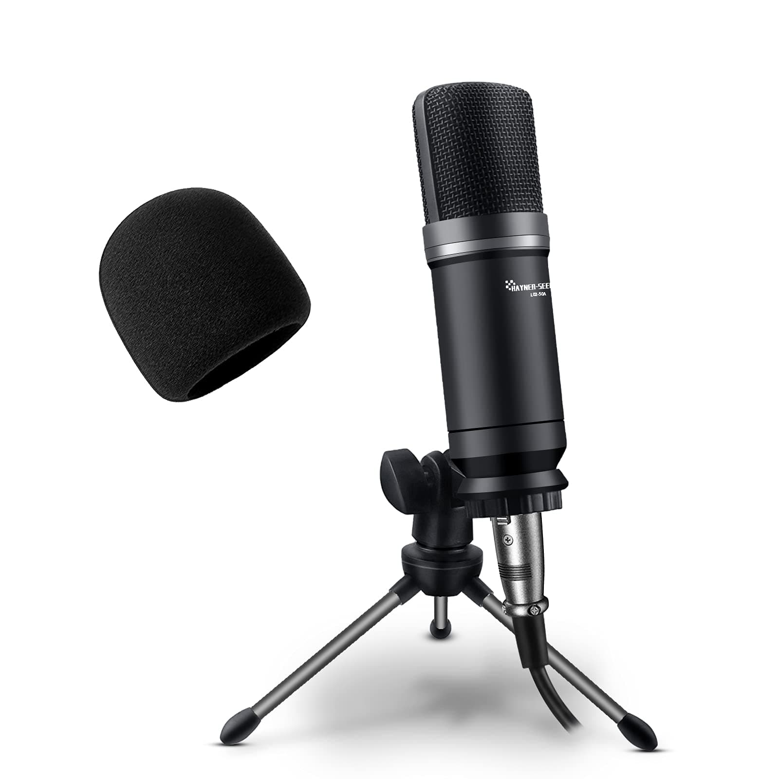 Podcast Studio Microphone Condenser Mic Podcast Equipment Bundle with 3.5mm Audio XLR Cable