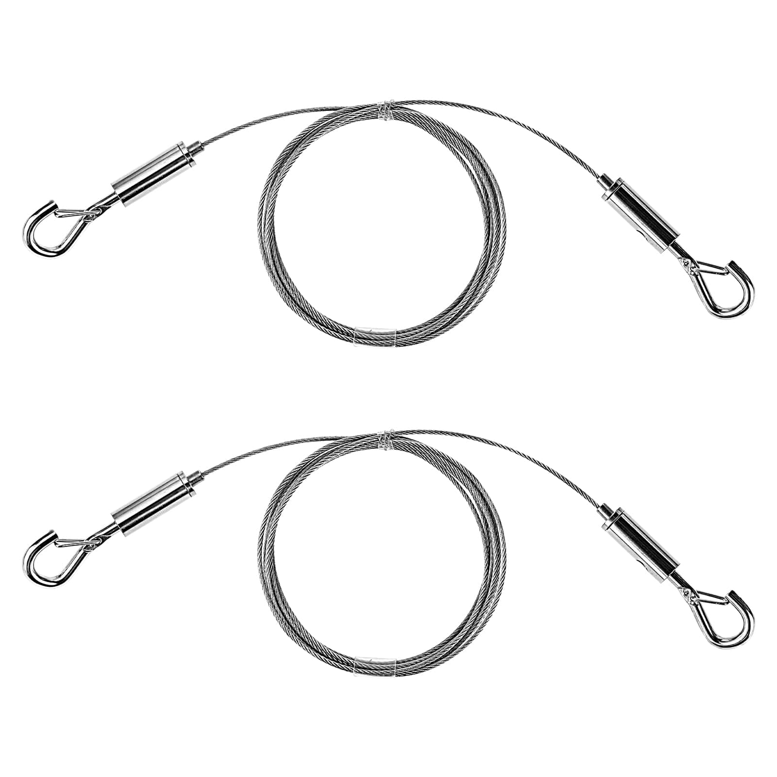 2 Pcs Adjustable Picture Hanging Kit with Hooks, Mirror Hanging Wire 2m x1.5mm Heavy Duty Stainless Steel Wire Rope for Mirror, Lamps, Billboards, Basket Hold Up to 66lbs(30kg)
