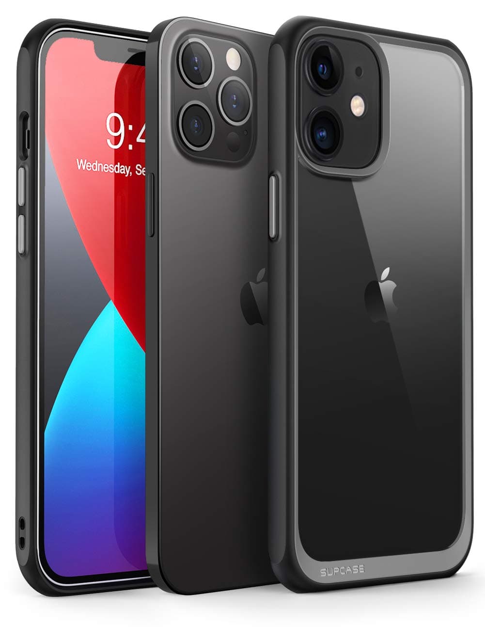 SUPCASEUnicorn Beetle Style Series Case Designed for iPhone 12 (2020) / iPhone 12 Pro (2020) 6.1 Inch, Premium Hybrid Protective Clear Case (Black)