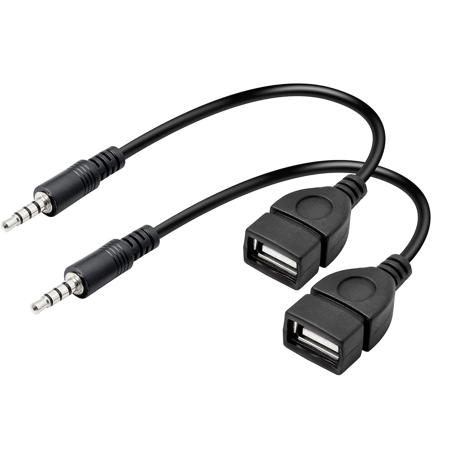 Aux to USB for Car Stereo System with MP3 Decoding Function, 3.5mm Male Audio Jack Plug to USB 2.0 Female MP3 Adapter Cable Car Playing Music Thru U-Disk Vehicle Auxiliary Adaptor