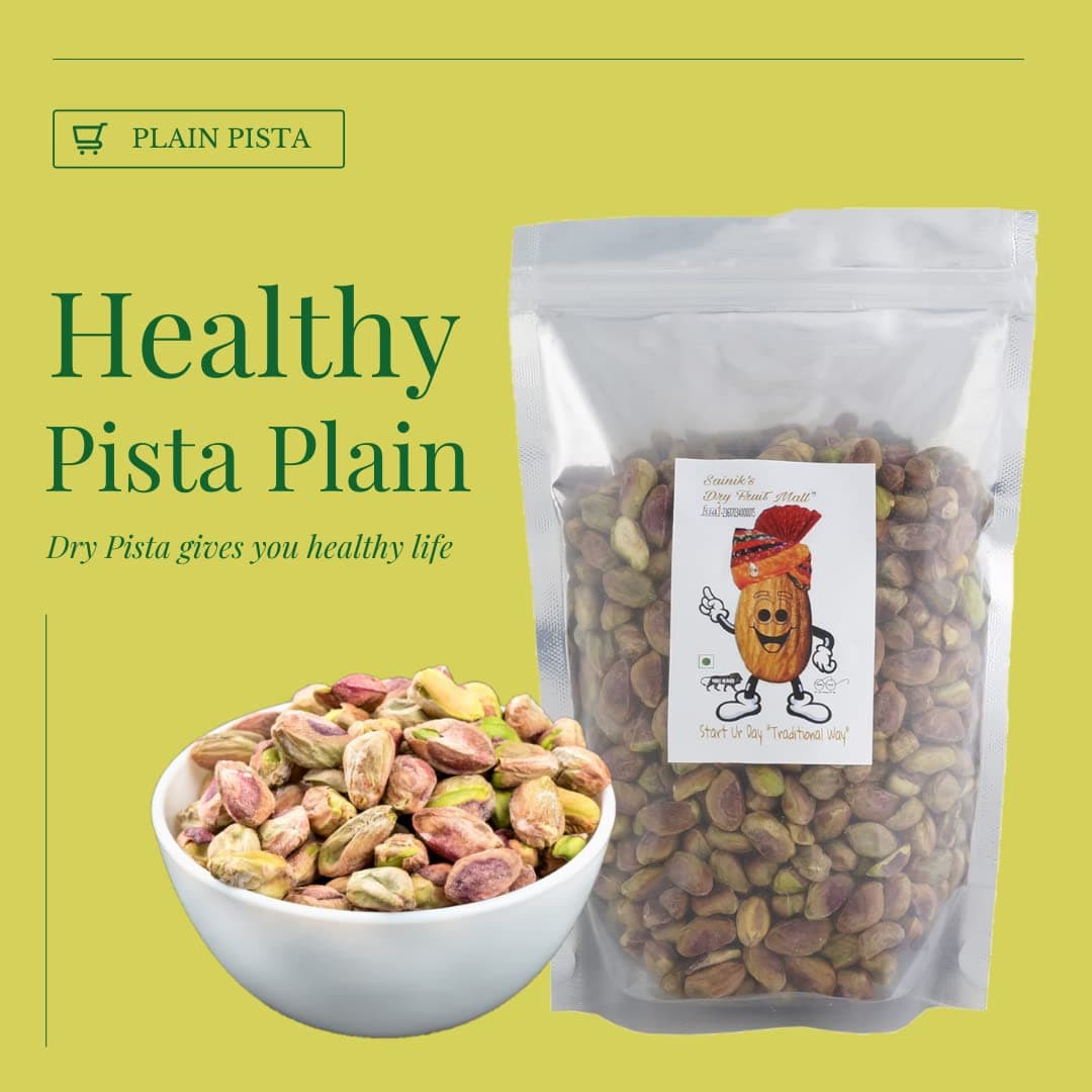 Sainik's Dry Fruit Mall Kernals Without Shell | Sada Pista | Plain Pista | pistachio Without Shell (500G)
