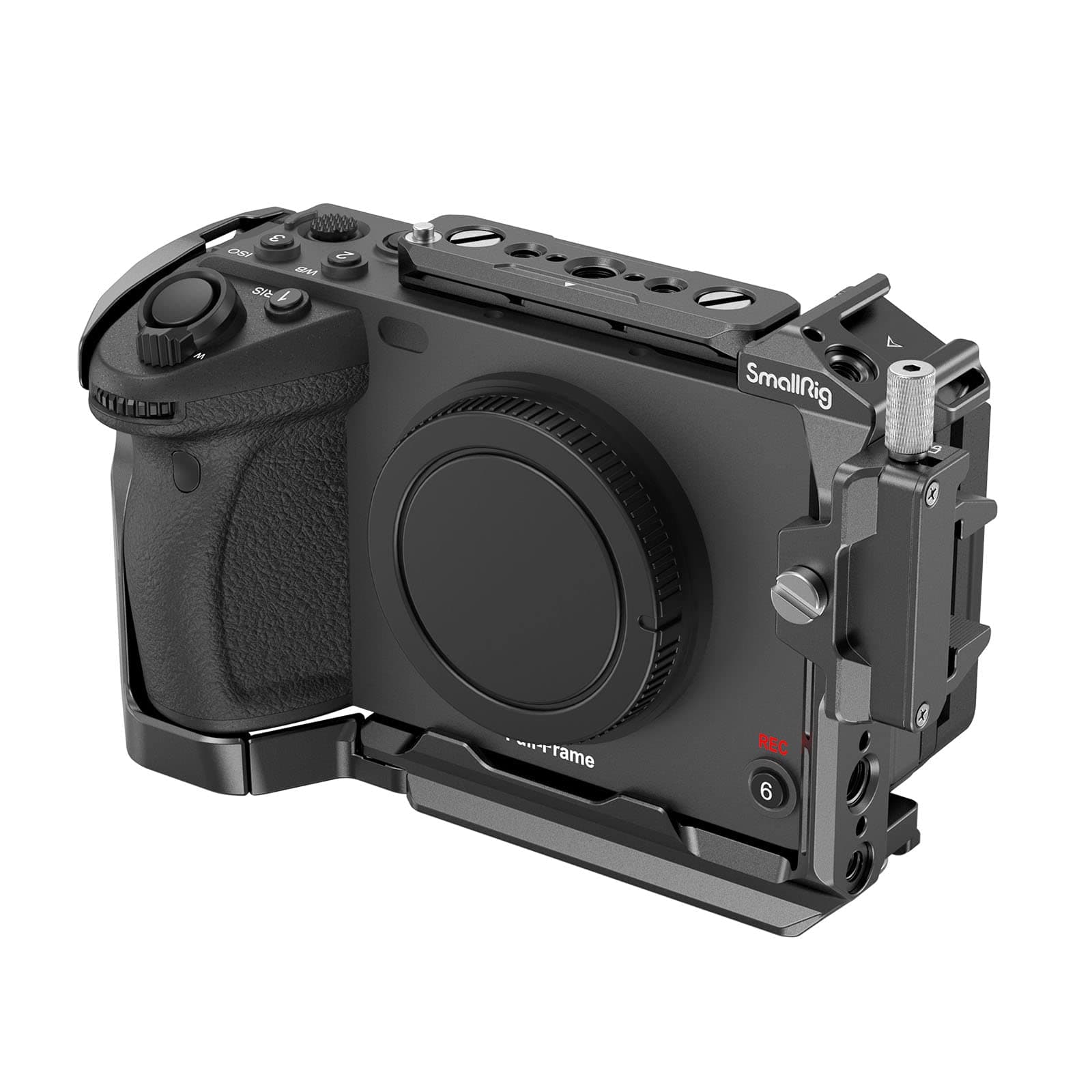 Cage for Sony FX30 FX3 FX3A with Cable Clamp for HDMI, Classic Bright Black Surface, Included Cold Shoe and NATO Rail, Modular Design Compatible with Original XLR Handle