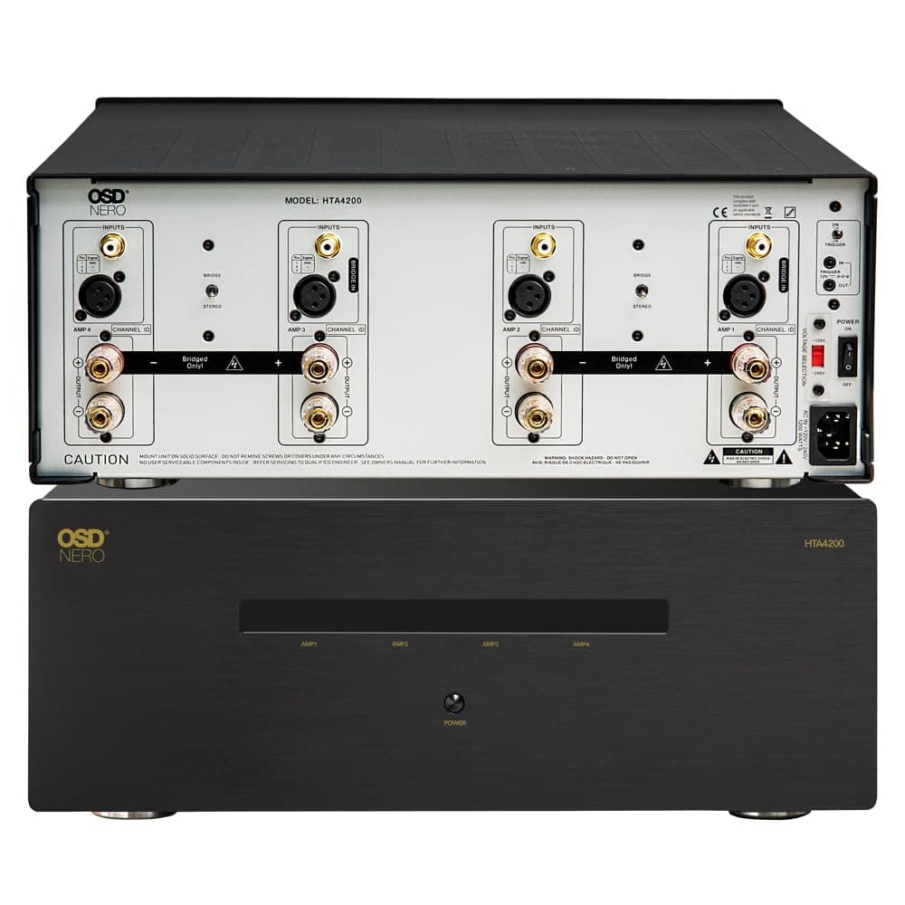 OSD Audio Nero HTA4200 Multi Channel (4X) 200W/Ch Home Theater Amplifier, Bridgeable 300W/Ch