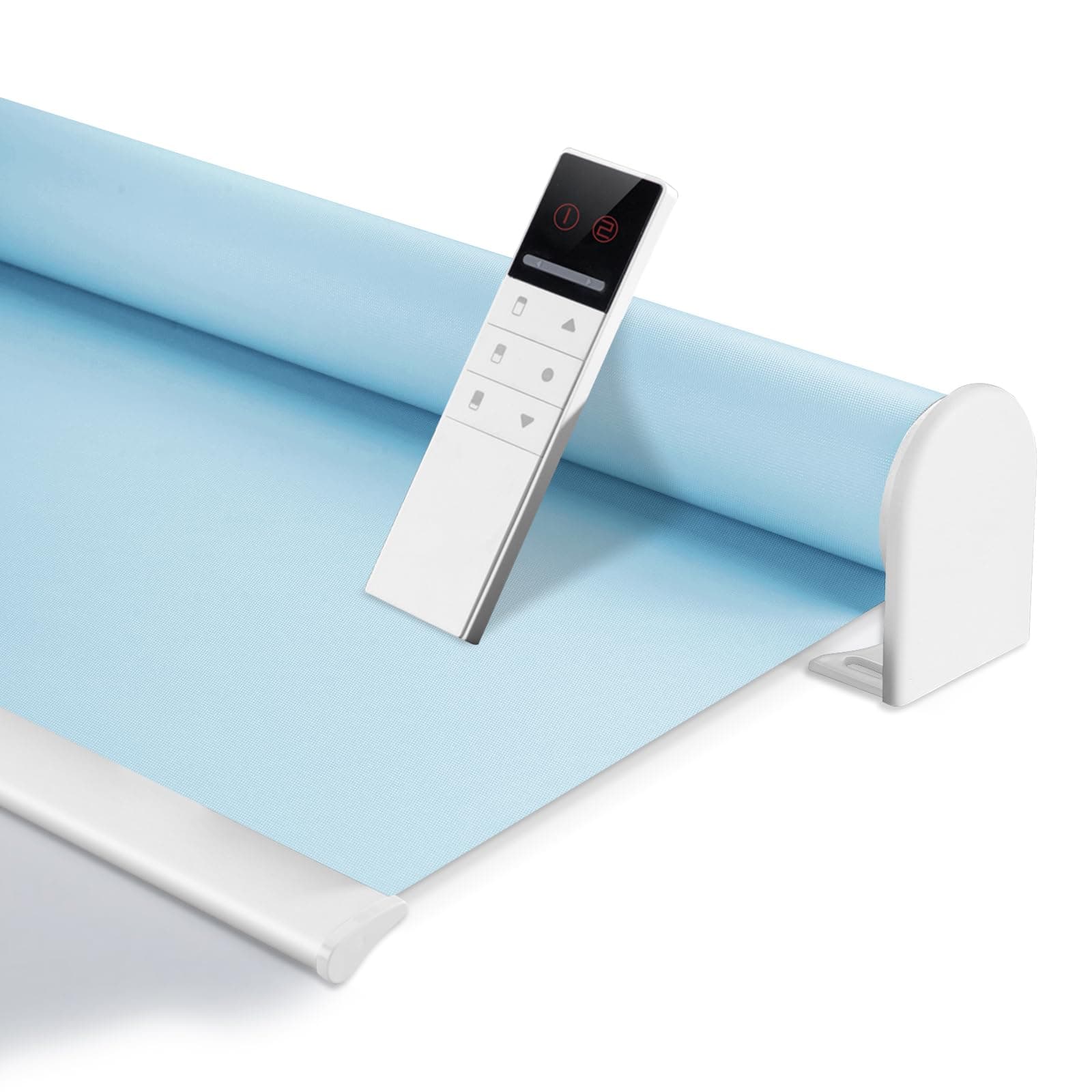 ZSHINE Motorized Blackout Window Blinds Customize Width (23-95 Inches) Remote Control Wireless and Rechargeable Roller Shades Blinds for Windows, Home, Office, Hotel, Club, Restaurant (82010L)