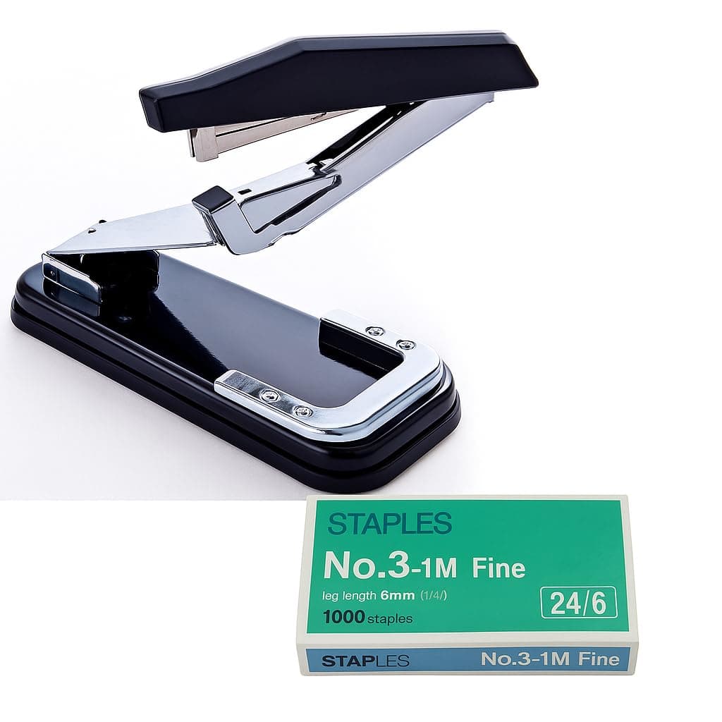 KIDWILL Desk Essentials 360 Degree Rotate Stapler with 1000 Stapler Pins | Primary Standard Staplers for Office | Sturdy & Durable Stapler for Long Time Use | Suitable for 25 Sheets | Manual Staplers