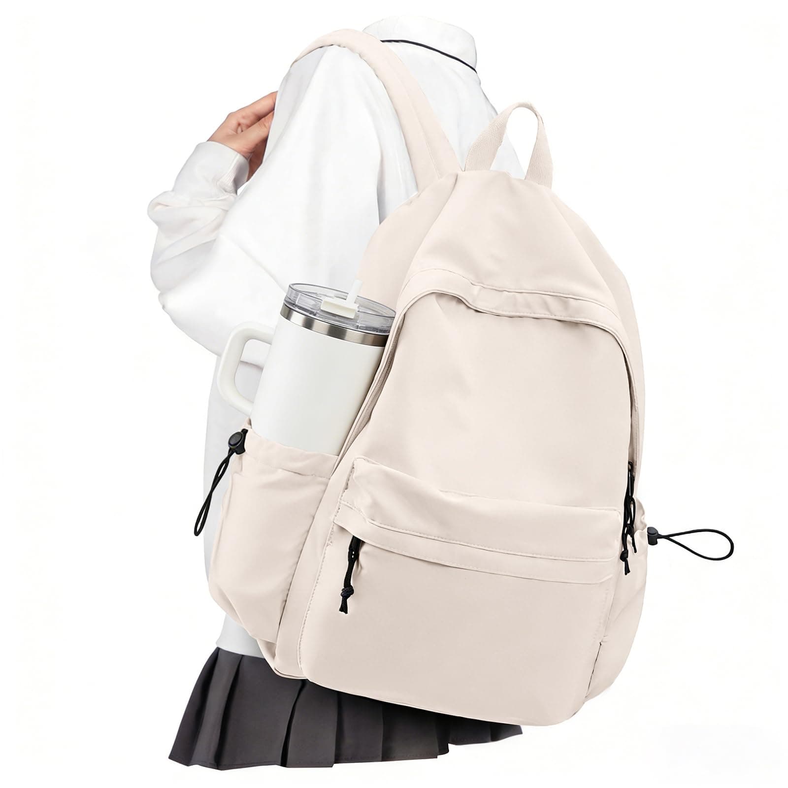 VECAVE スクールバックパック ティーン用, A1-ベージュ, 2XL, スクールバックパック