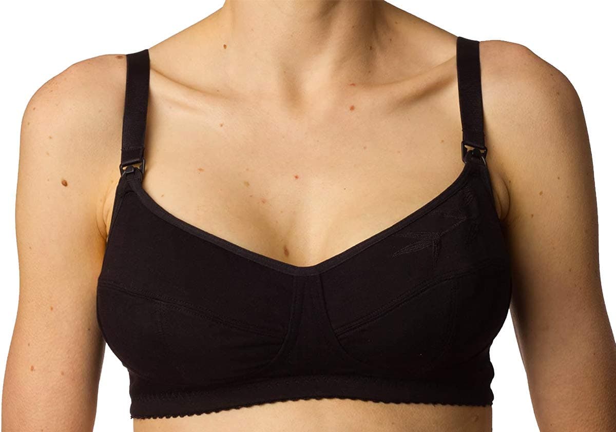 Womama Bamboo Evolve 3/4-Cup Nursing Bra, Black, Size 36DD
