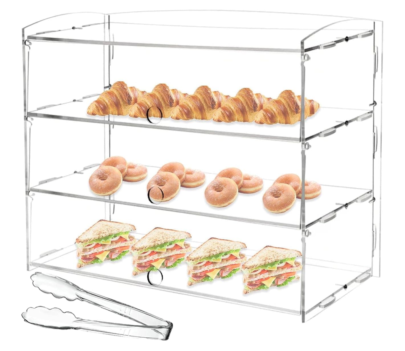 Acrylic Display Case, Acrylic Bakery Pastry Case Countertop Display Case Retail Display Counter Clear Shelf Dessert Cupcake Display Stand