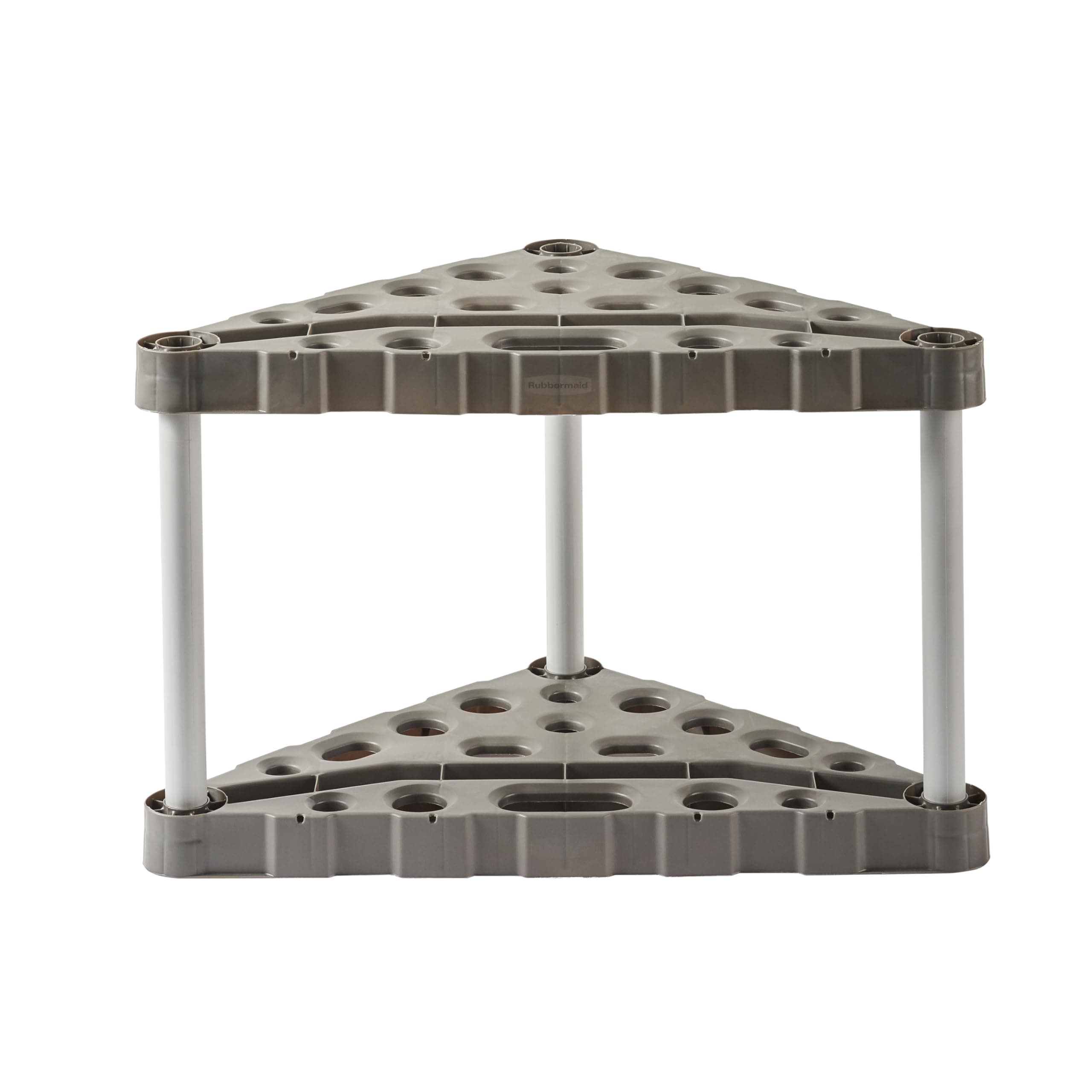 Rubbermaid Plastic Garage Corner Tool Tower Rack, Easy to Assemble, Organizes up to 30 Long-Handled Tools/Rakes/ Brooms/Shovles for Home/House/Outdoor/Sheds