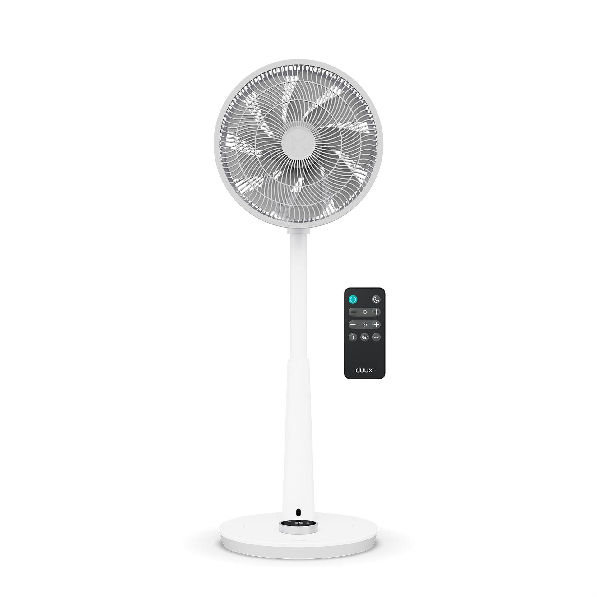 Duux Whisper 2 Standing Fan with Remote Control, 26 Cooling Speeds, Height Adjustable, Multi-direction Oscilation, Quiet Fan with Night Mode and Timer, White