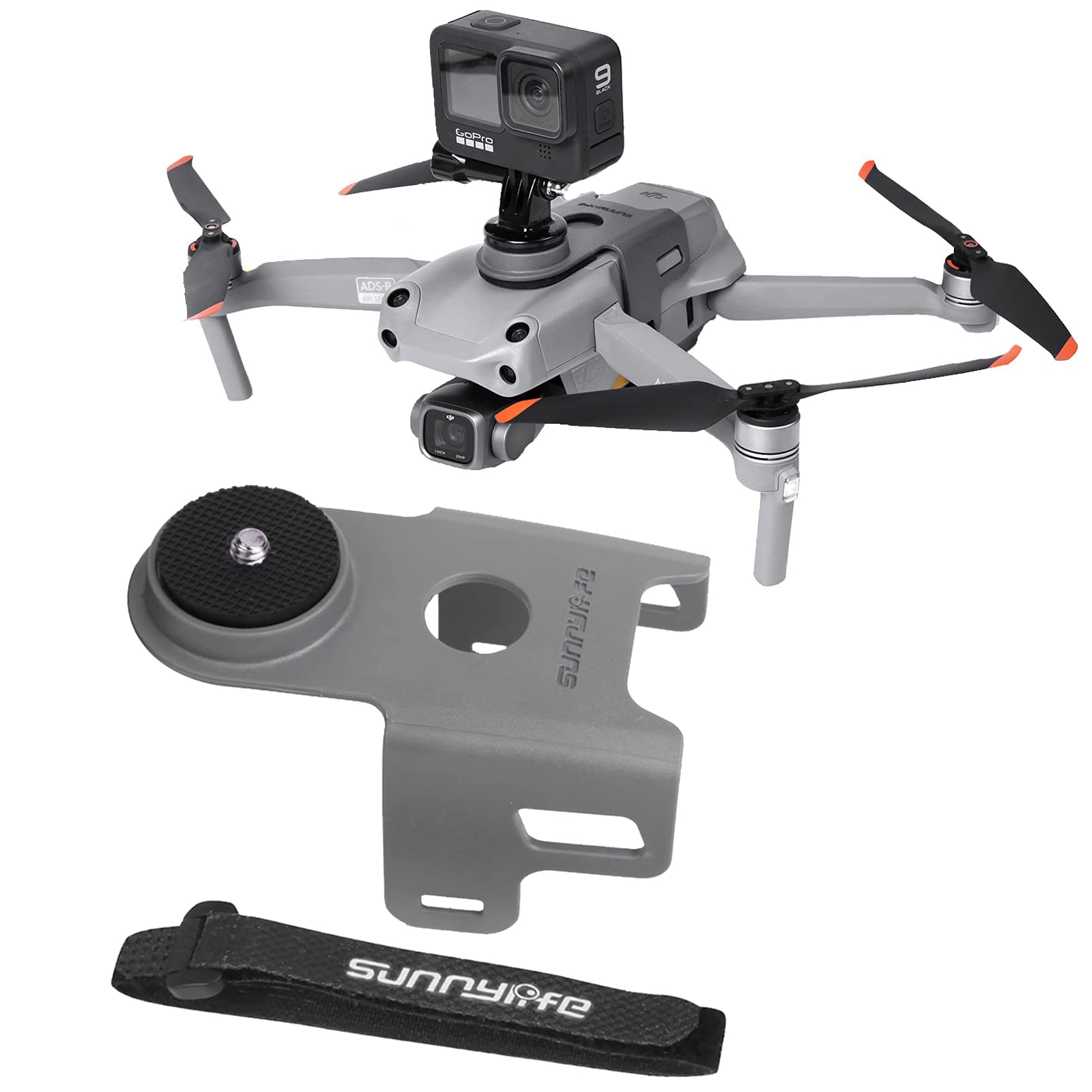 iEago RC Mavic Air 2S Multifunctional Extension Bracket Camera Mount Fixed Holder for DJI Air 2S Accessories, Compatible with Insta360 Series/Go 2 / Osmo Action/OM/Searchlight