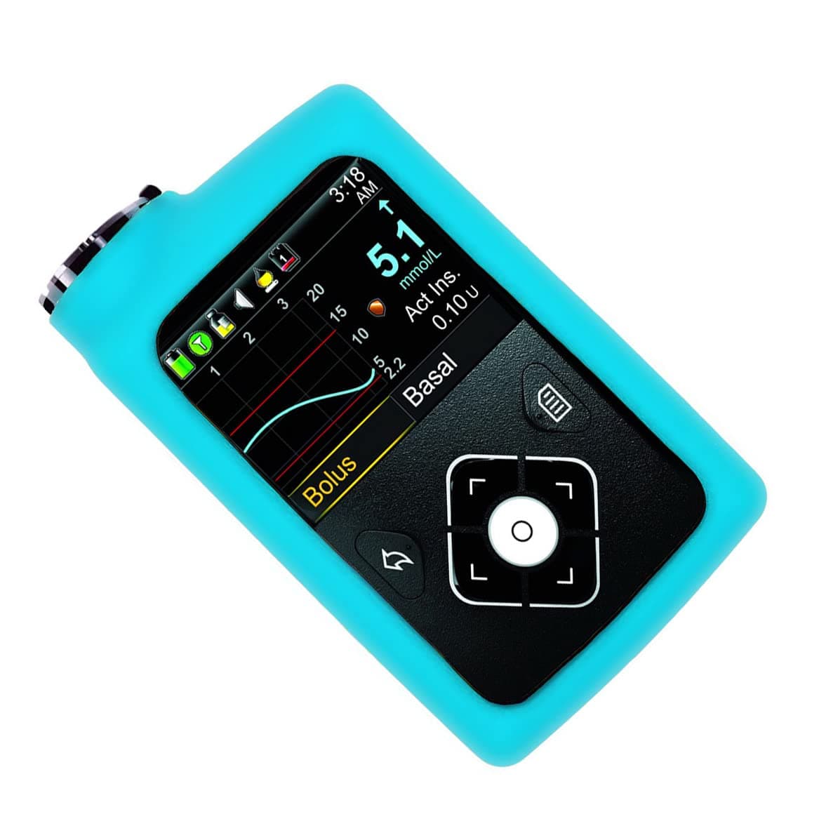 Medtronic Minimed Premium Silicone Soft Case for Insulin Pump 530G/630G/640G/670G/770G/780G, Solid Color, Blue