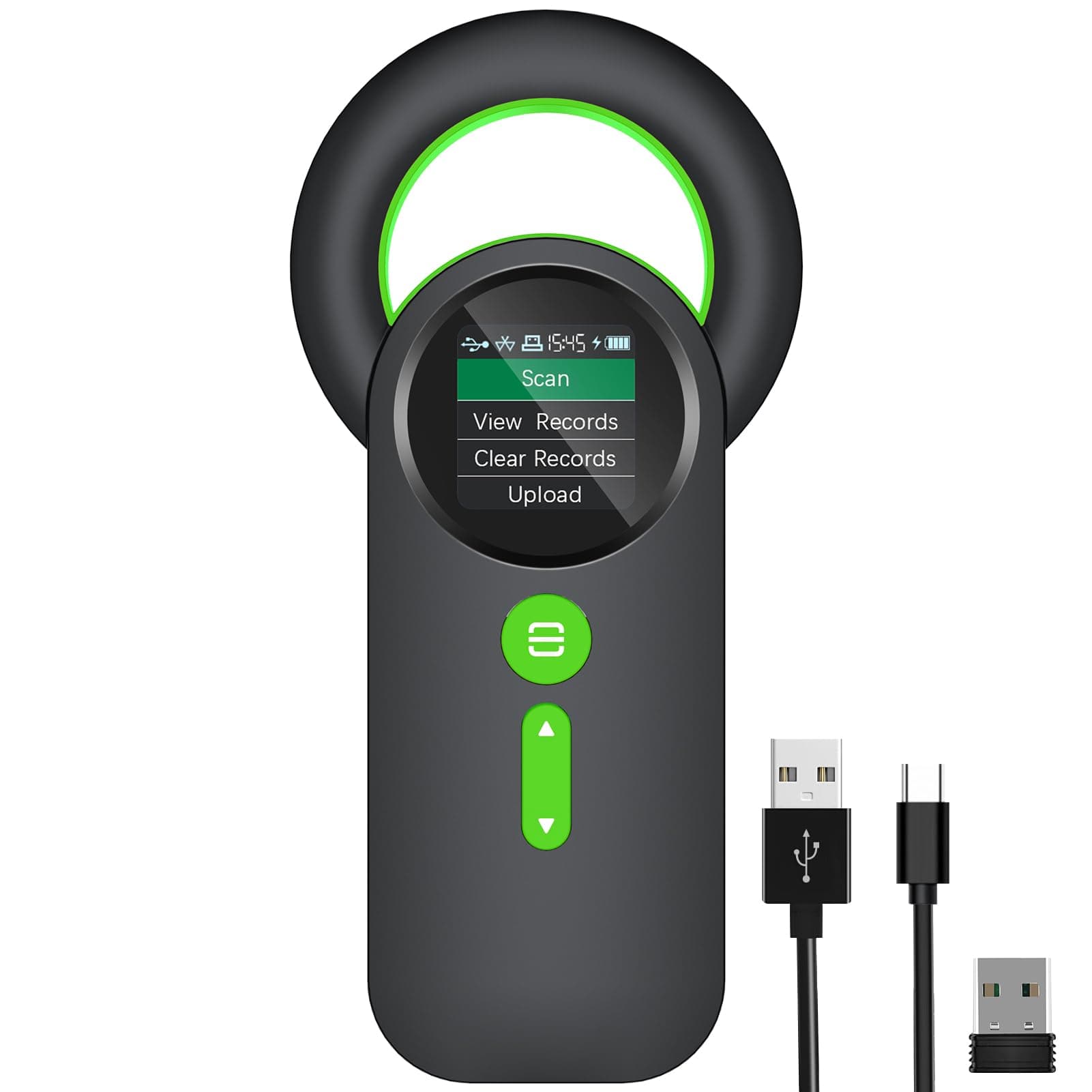 Animal Microchip Scanner,Symcode Pet Microchip Tag Reader Scanner with 1.44” TFT Screen 3-in-1 Connections(2.4GHz Wireless+Bluetooth+USB) 800mA*H Rechargeable Battery,240 Pieces Data Storage Space