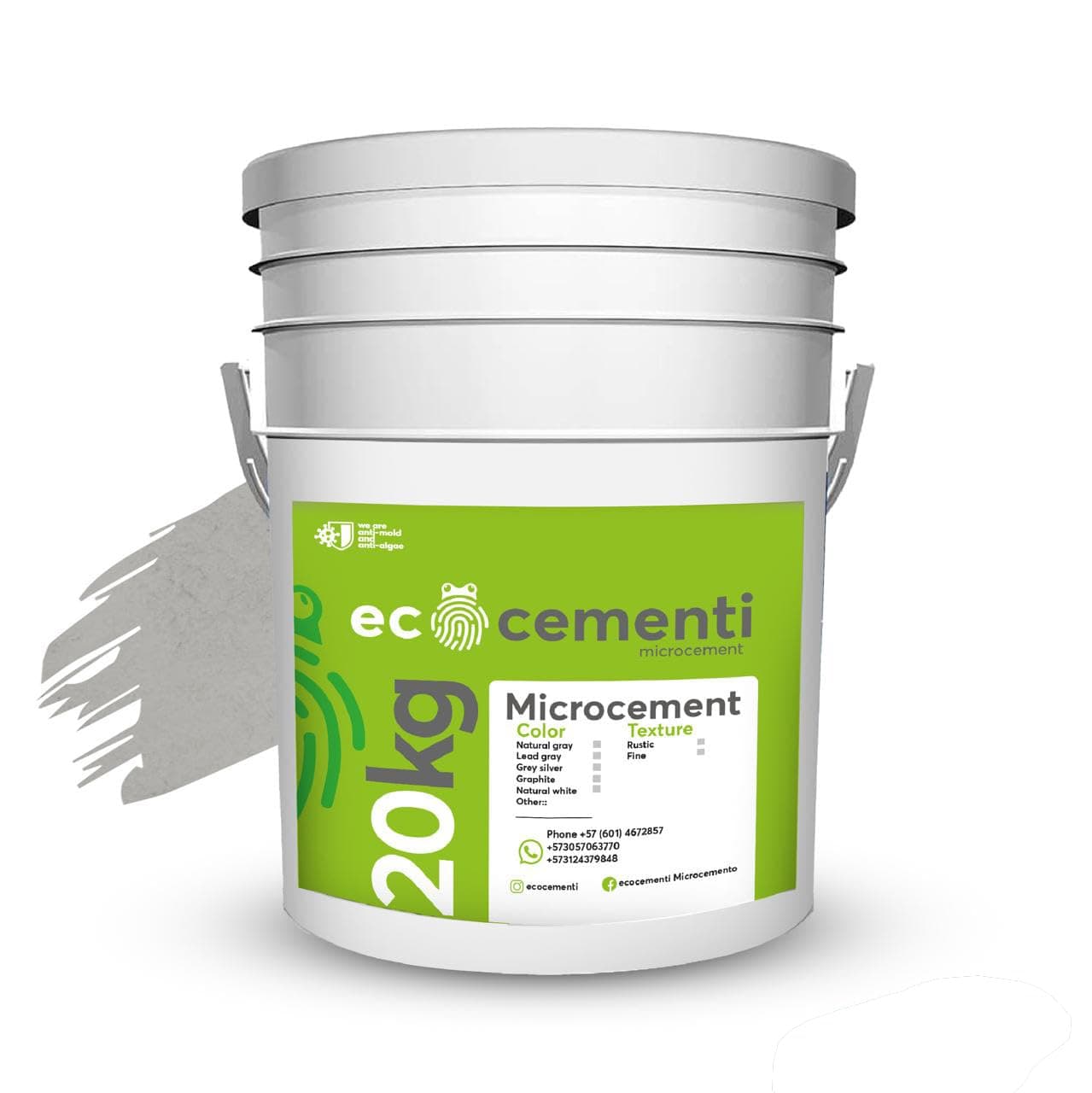 Microcement Continuous Coating for Walls and Floors - Versatile, Durable, and Elegant Surface for Home and Office Renovations (Gris Natural Gray, 44.09 lb)
