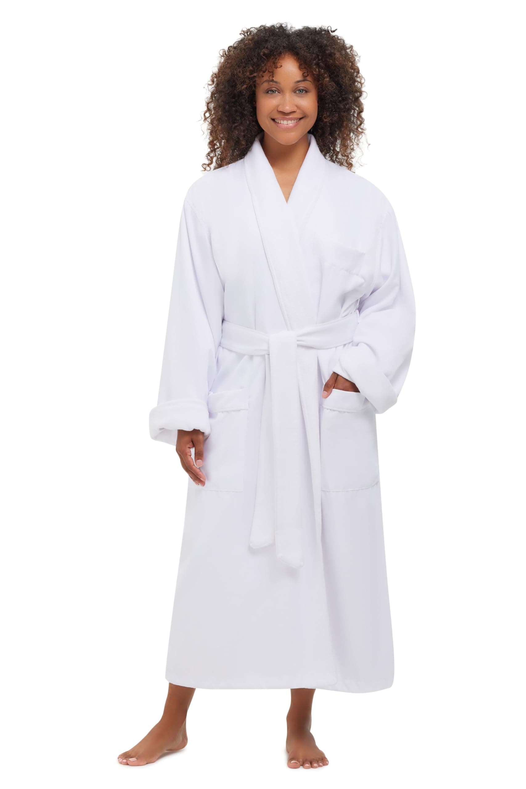 Terry Lined Microfiber Hotel Robe - Luxury Spa Bathrobe by Monarch/Cypress