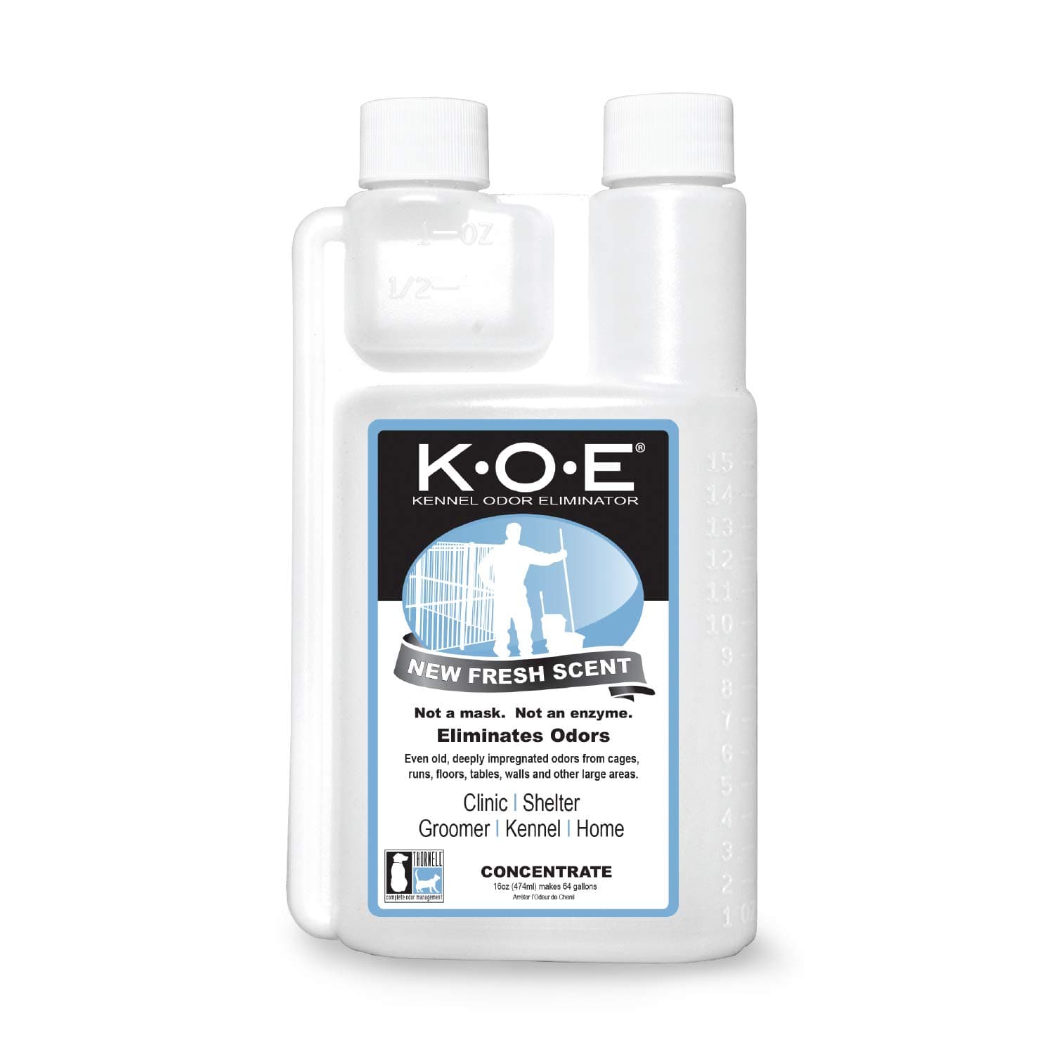 Odorcide K.O.E Kennel Odor Eliminator Concentrate – For Cages, Runs & More – For Home & Kennel w/Safe, Non-Enzymatic Formula (Fresh Scent, 16 oz)