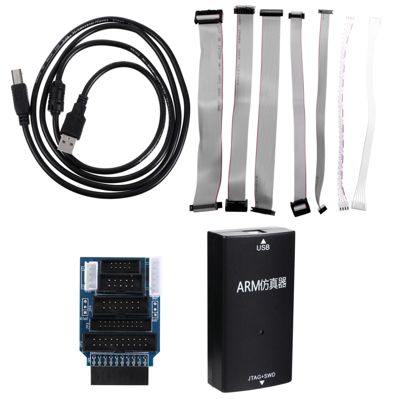 Scicalife USB JTAG Emulator Debugger Programmer V9 ARM Emulator High-Speed Download Black Cable