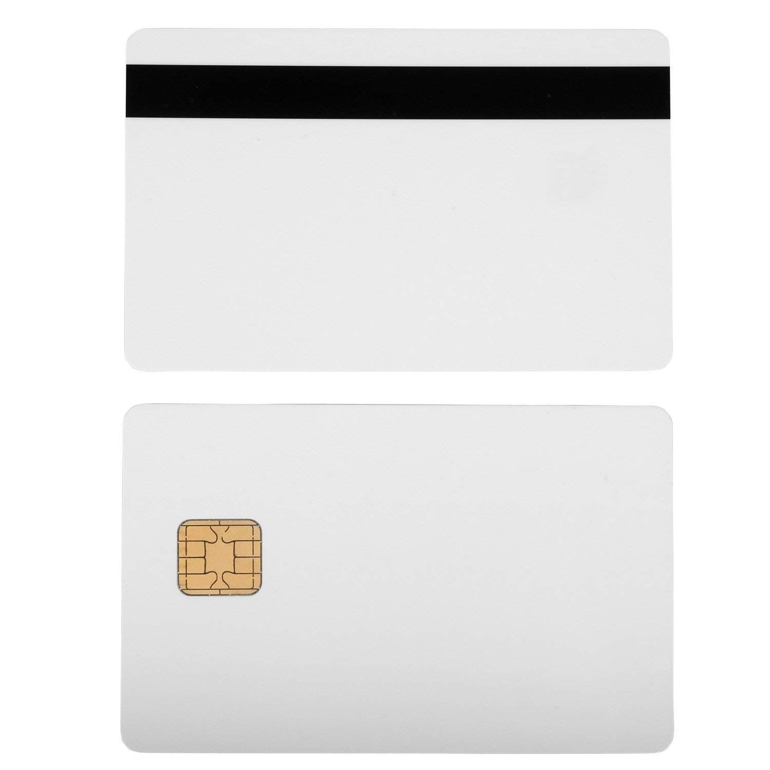 Bodno J2A040 Chip Java Jcop Cards W/Hico 2 Track Mag Stripe Jcop21-36K - 10 Pack White with Black Mag