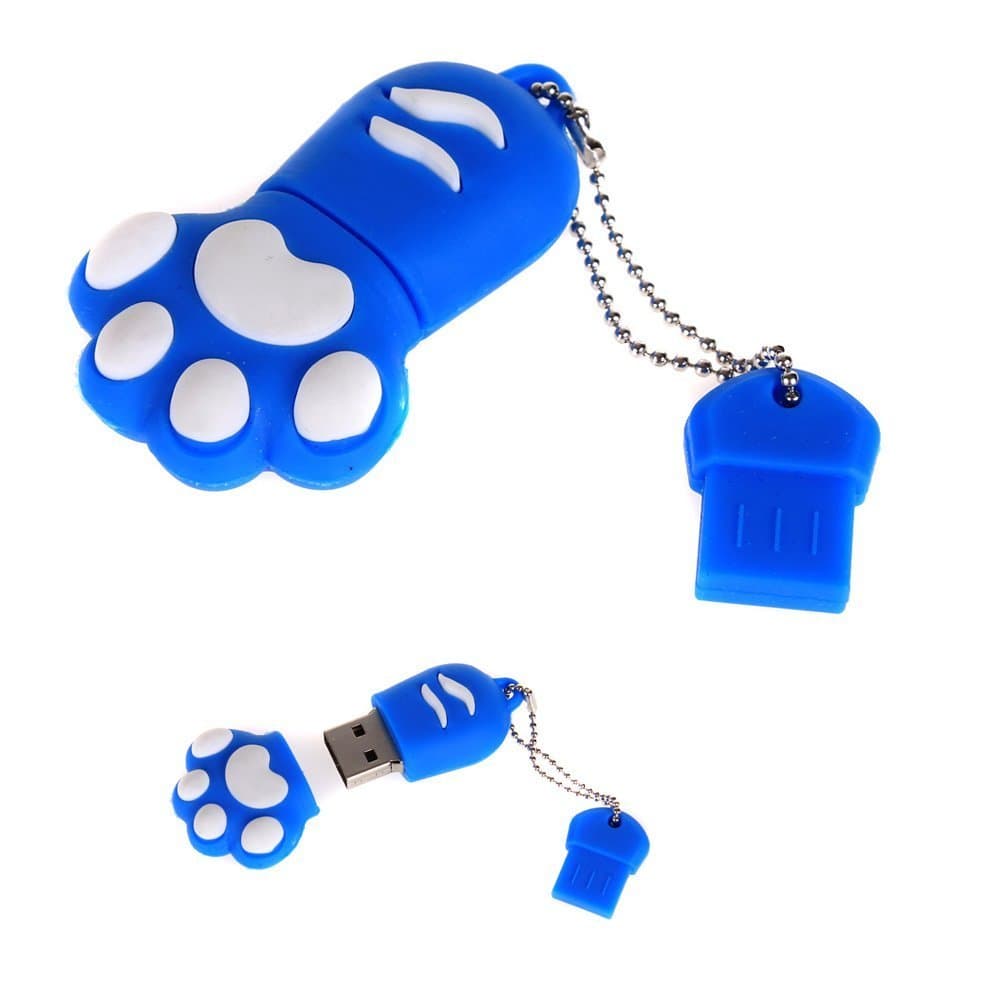 Aarntech (Tm)premium Blue "Paw" USB Flash Memory Drive 8gb