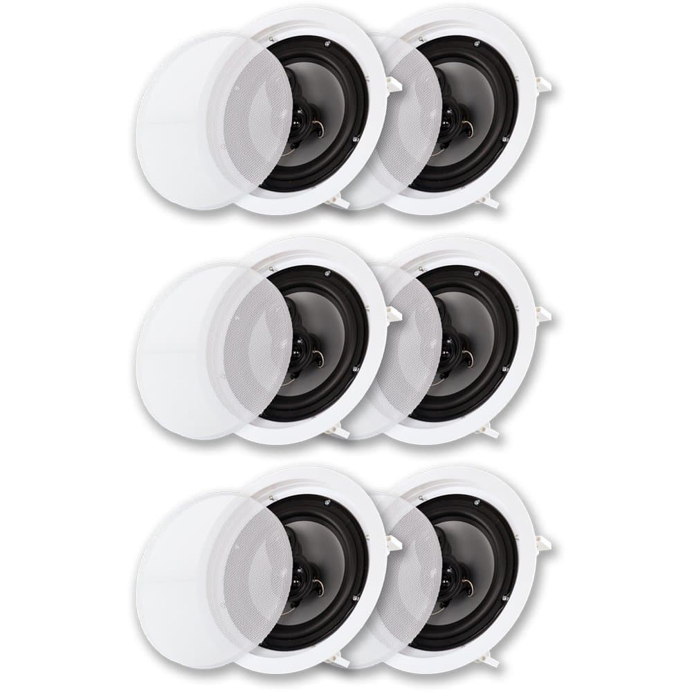 Acoustic Audio CS-IC83 in Ceiling 8" Speaker 3 Pair Pack 3 Way Home Theater 2100 Watt