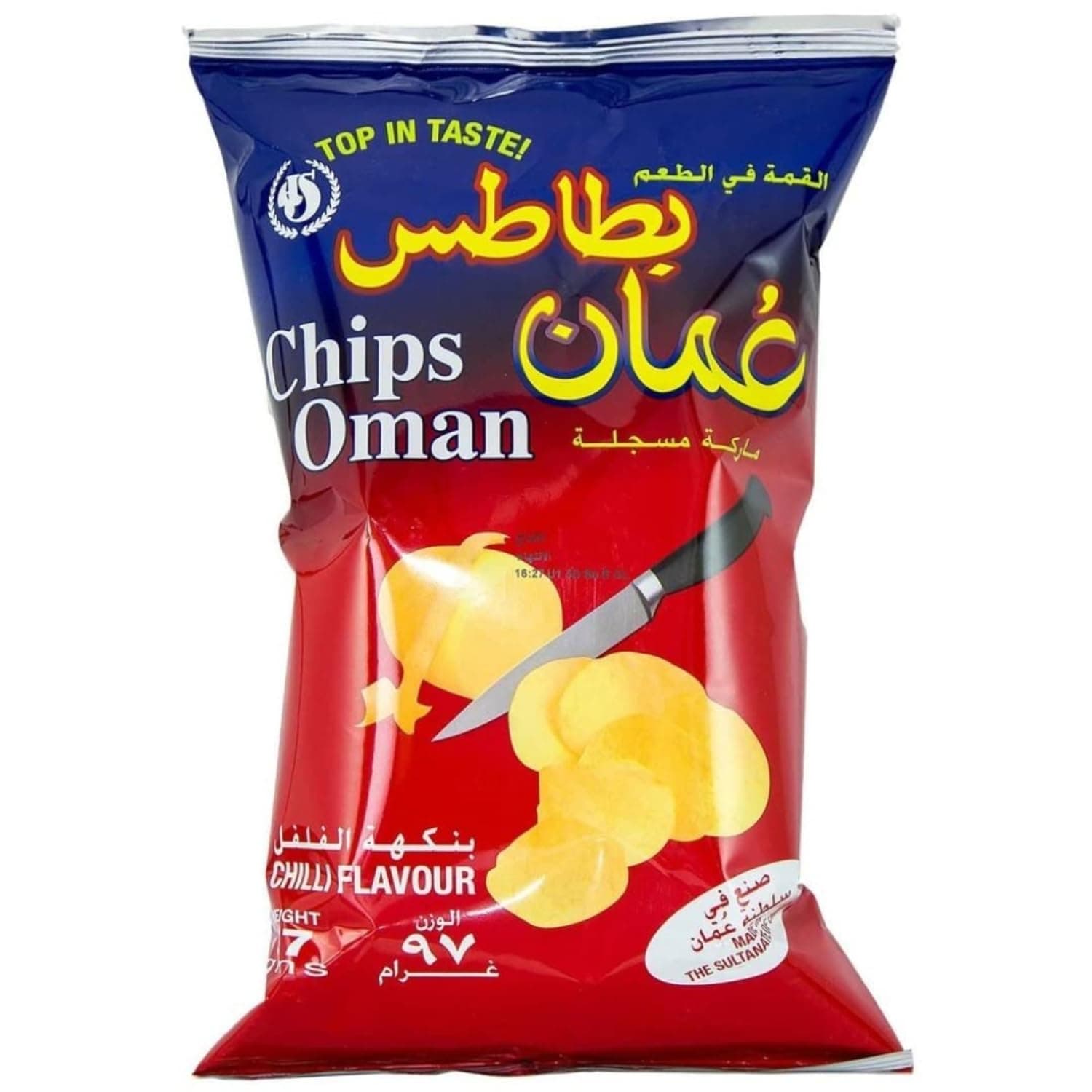 Chips Oman Chilli Flavour Potato Chips, 97g (Imported)